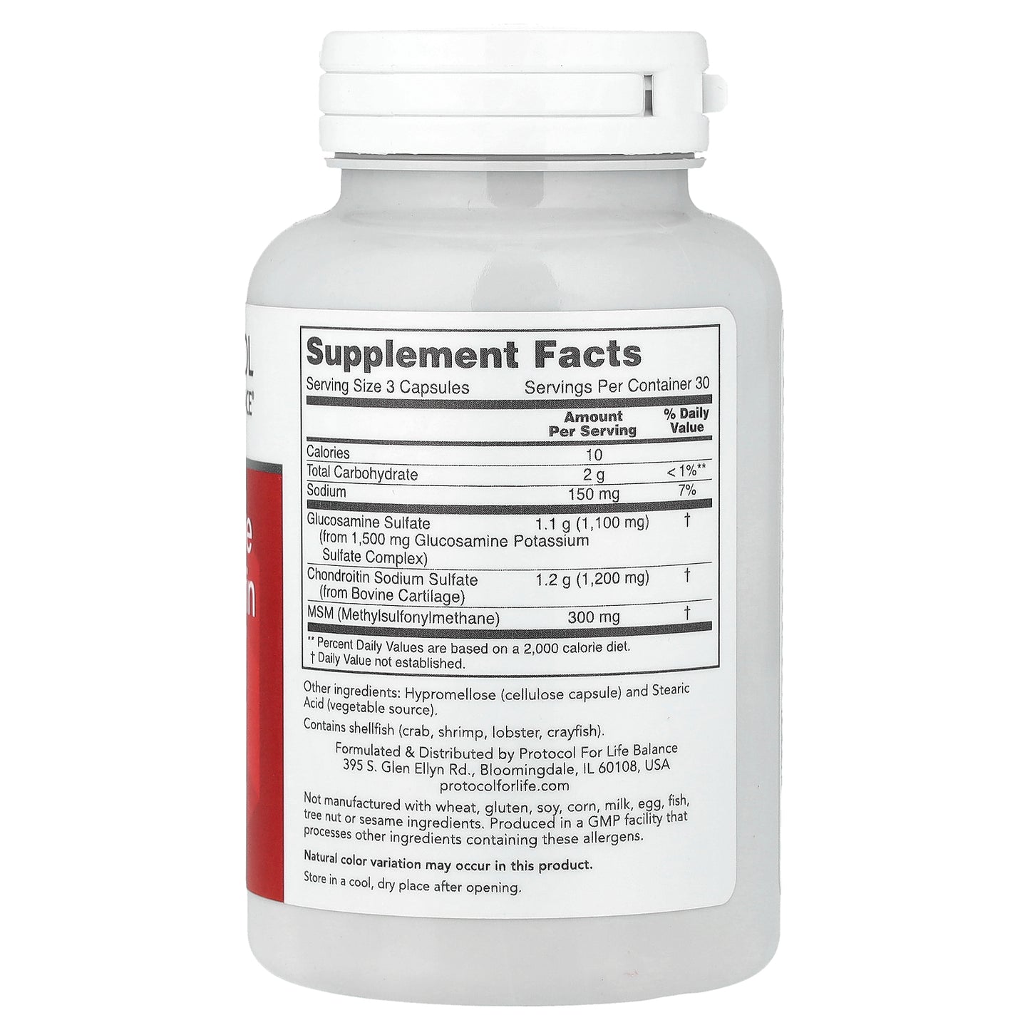 Protocol for Life Balance, Glucosamine & Chondroitin with MSM, 90 Veg Capsules