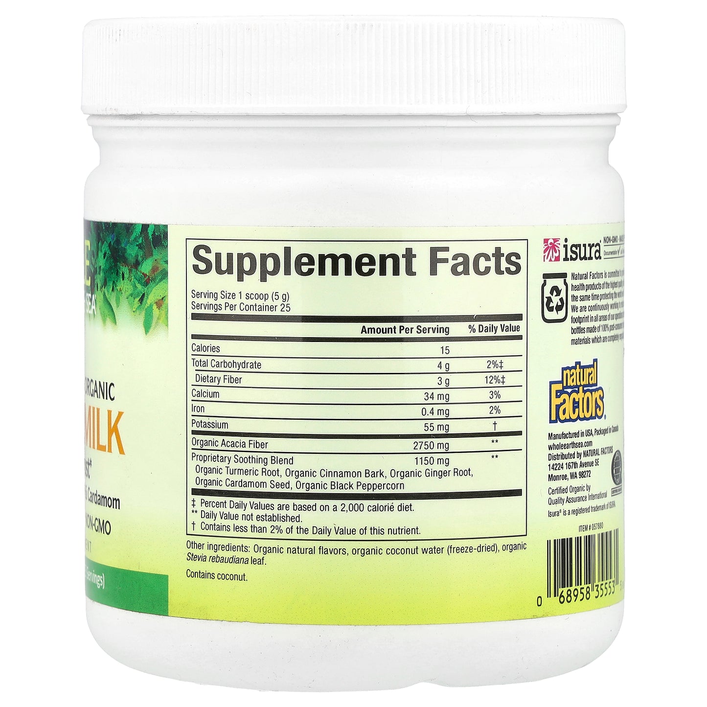 Natural Factors, Whole Earth & Sea®, Golden Milk Soothing Boost, 4.4 oz (124.7 g)