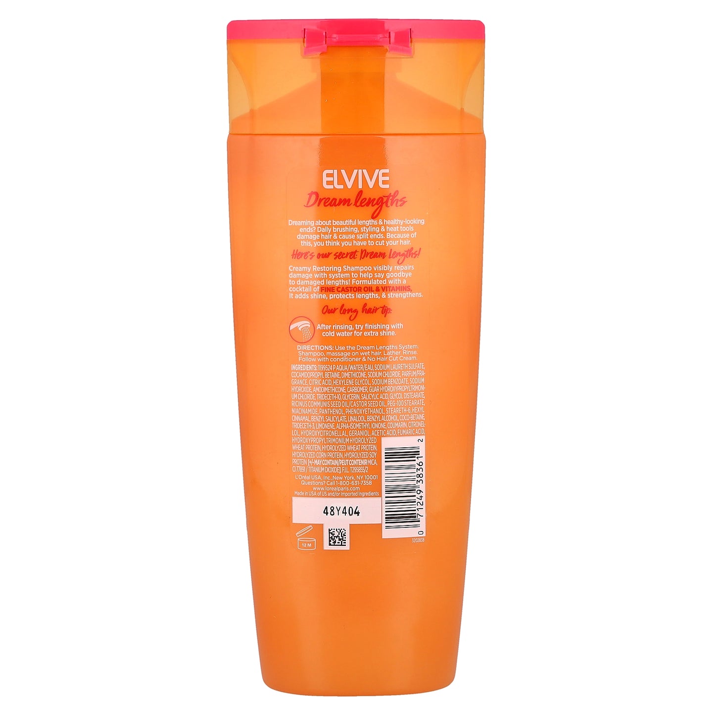 L'Oréal, Elvive, Dream Lengths, Restoring Shampoo, Long, Damaged Hair, 12.6 fl oz (375 ml)