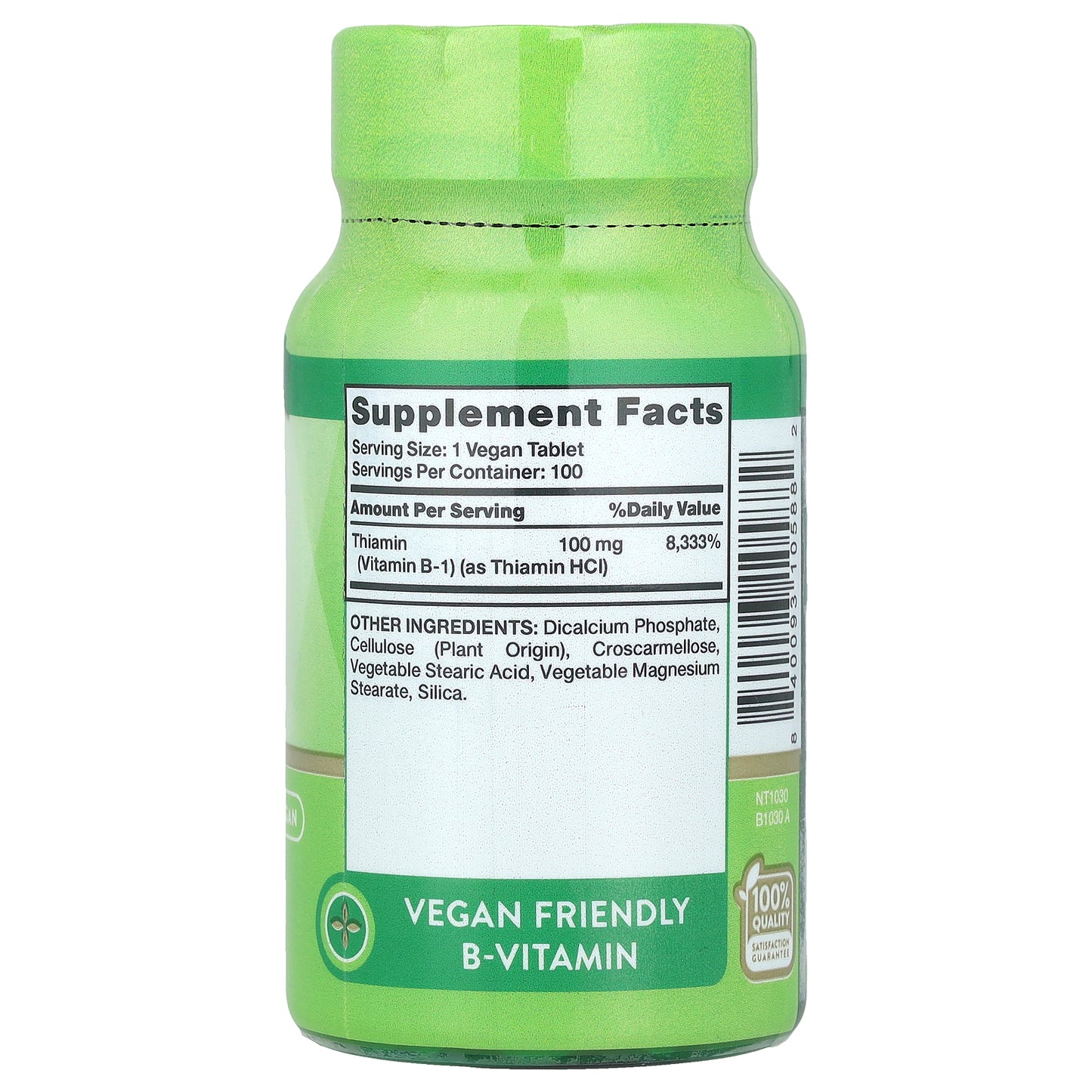 Nature's Truth, Vitamin B-1, 100 mg, 100 Tablets