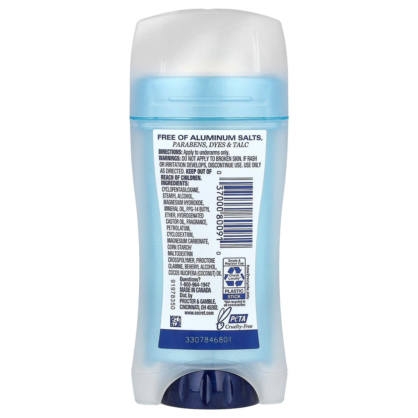Secret, Aluminum Free Deodorant, Real Coconut, 2.4 oz (68 g)