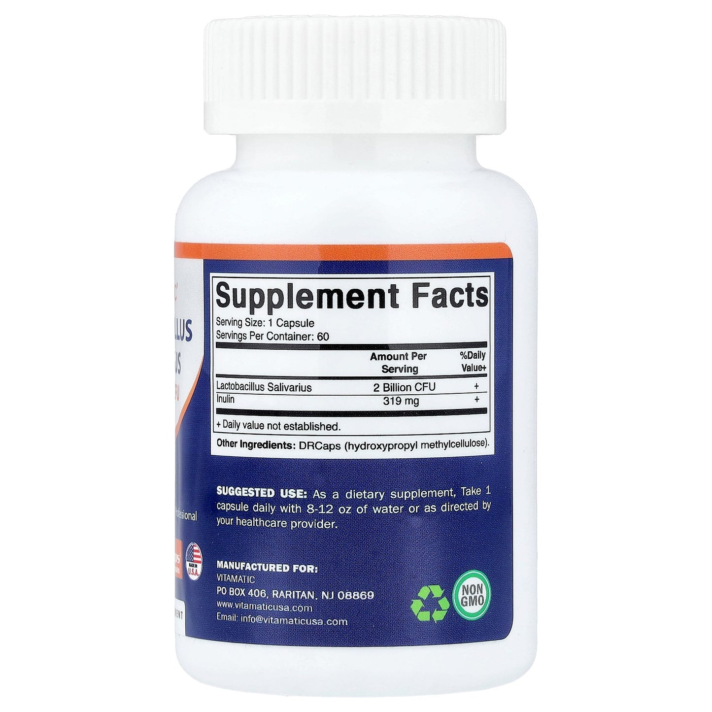 Vitamatic, Lactobacillus Salivarius, 2 Billion CFU, 60 DRCaps®