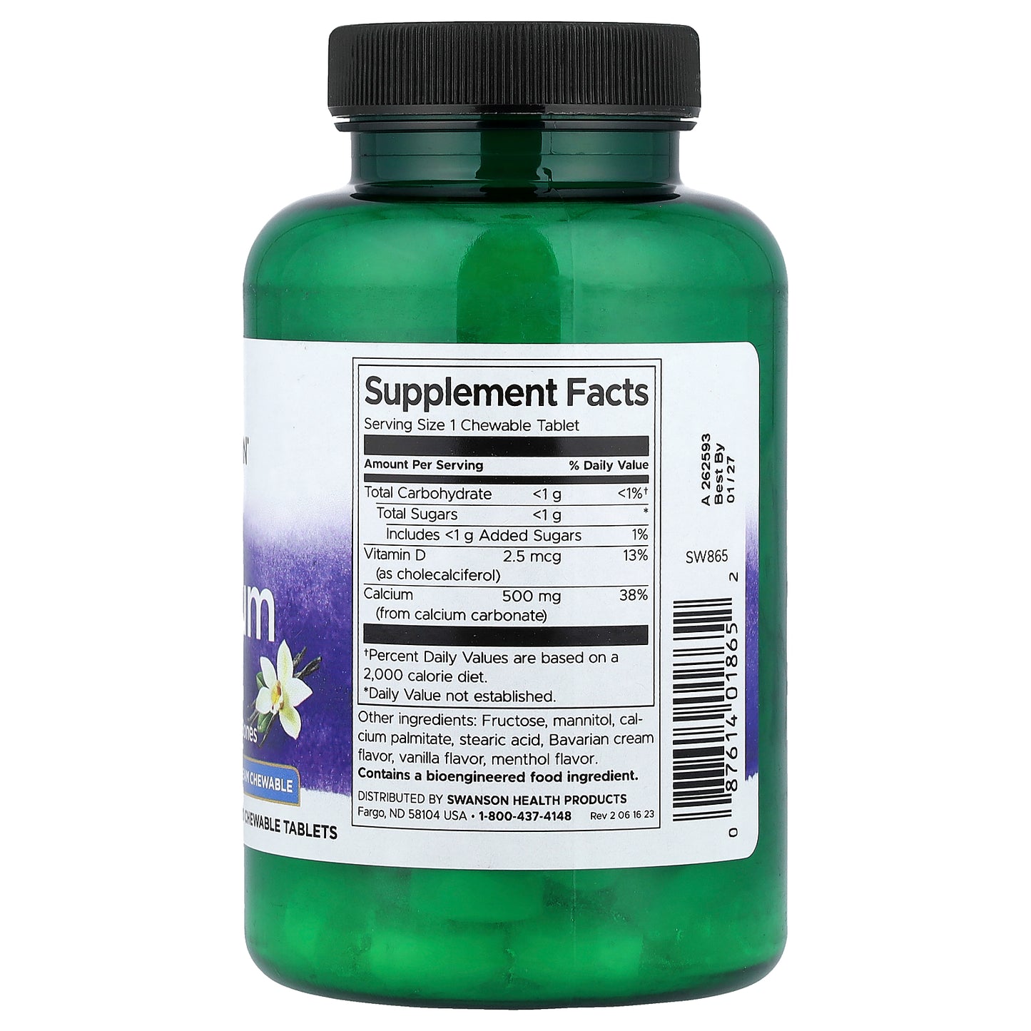 Swanson, Calcium, Vanilla Cream, 100 Chewable Tablets