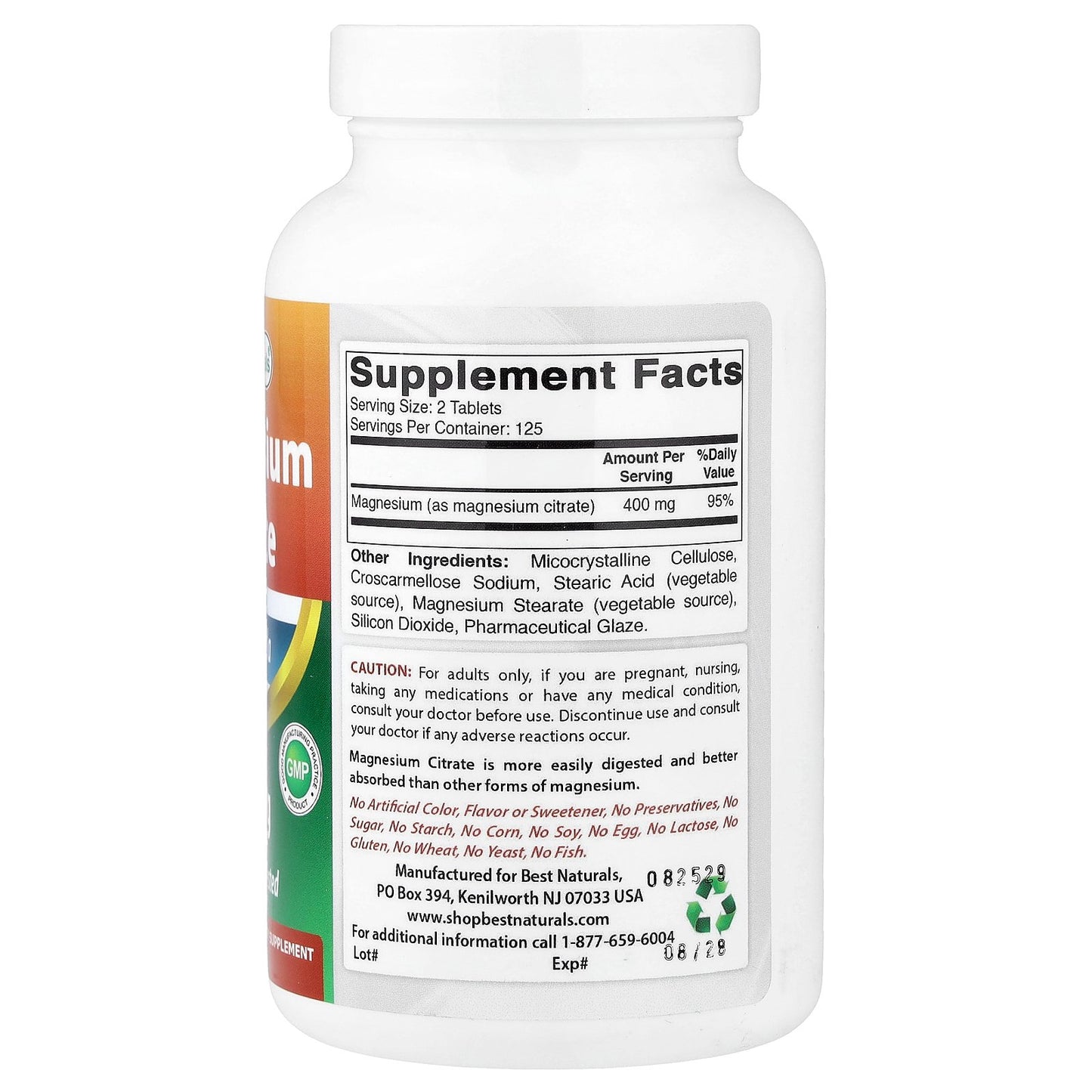 Best Naturals, Magnesium Citrate, 250 Tablets (200 mg per Tablet)