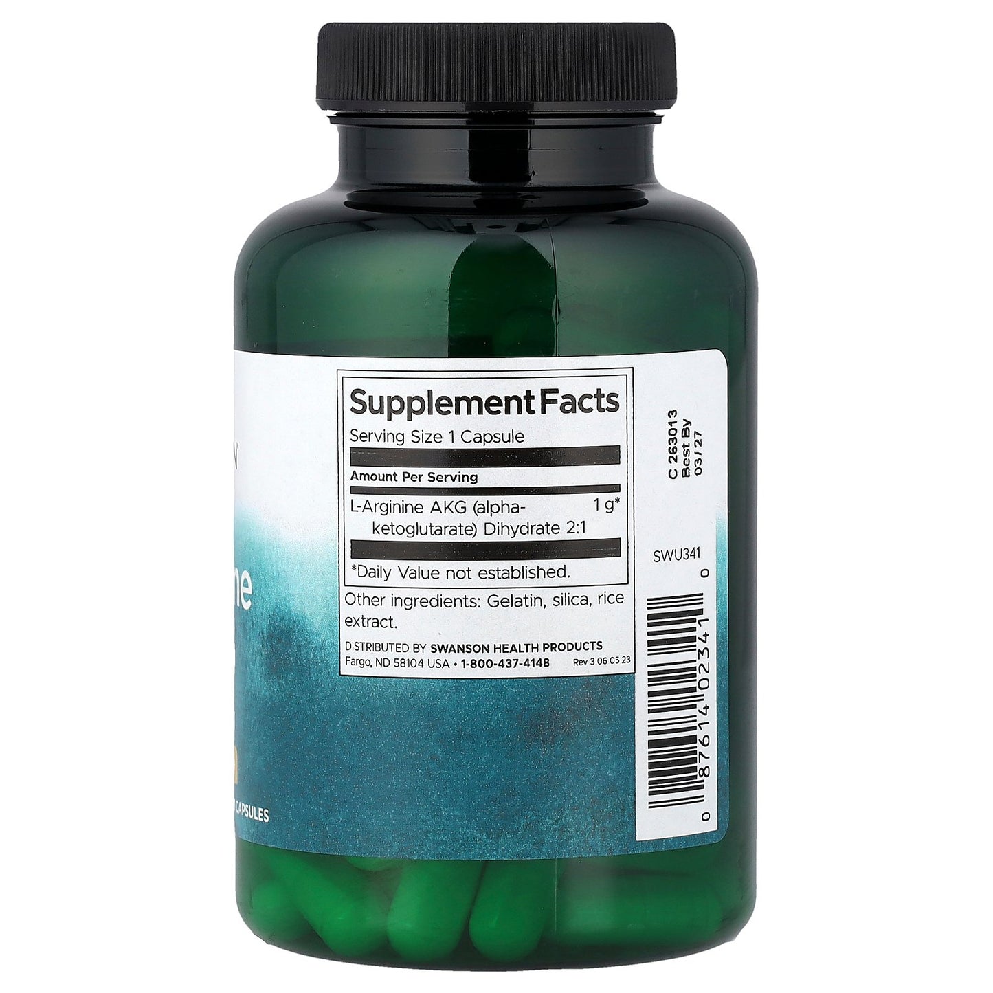 Swanson, Arginine AKG, 1 g, 90 Capsules