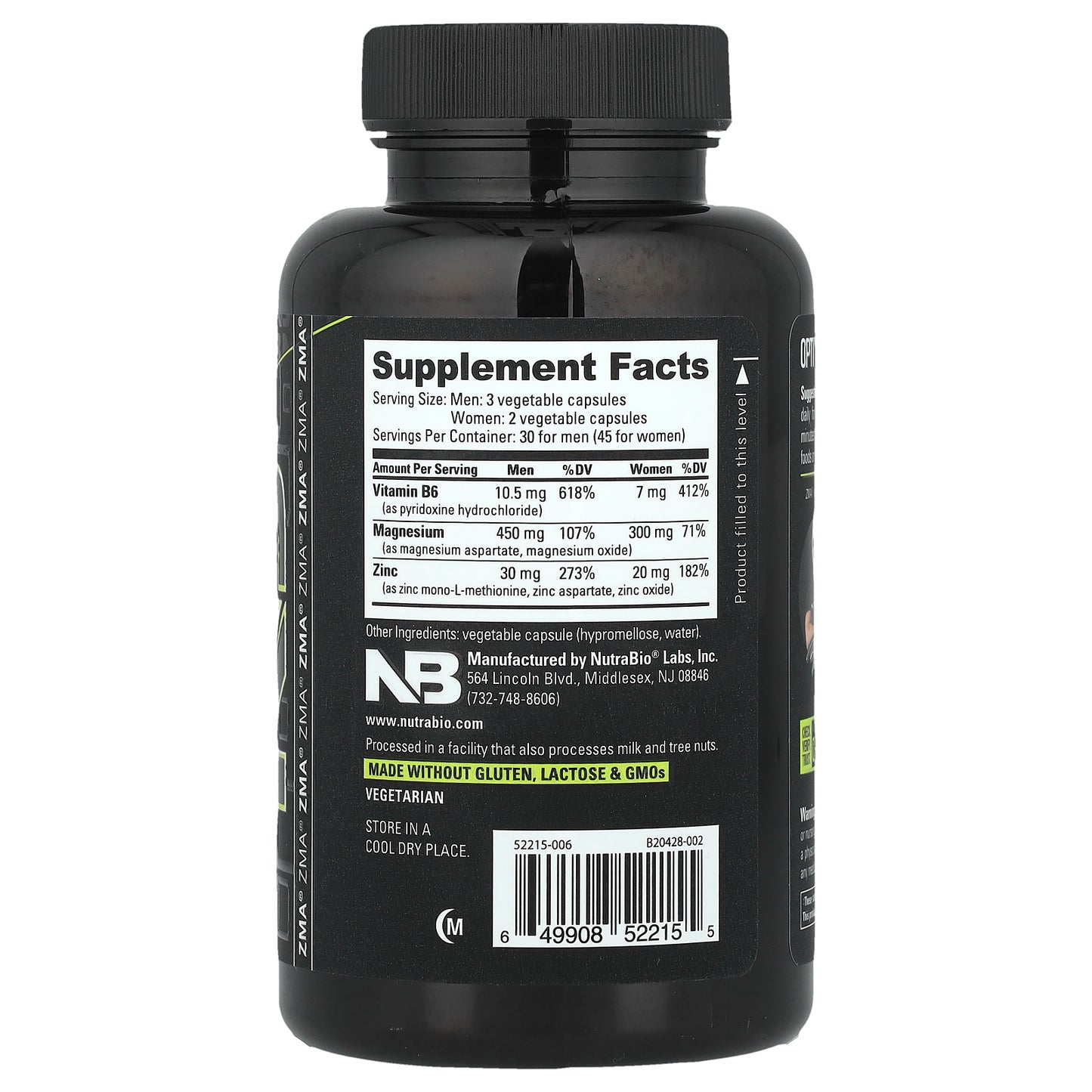 NutraBio, ZMA®, 90 Capsules