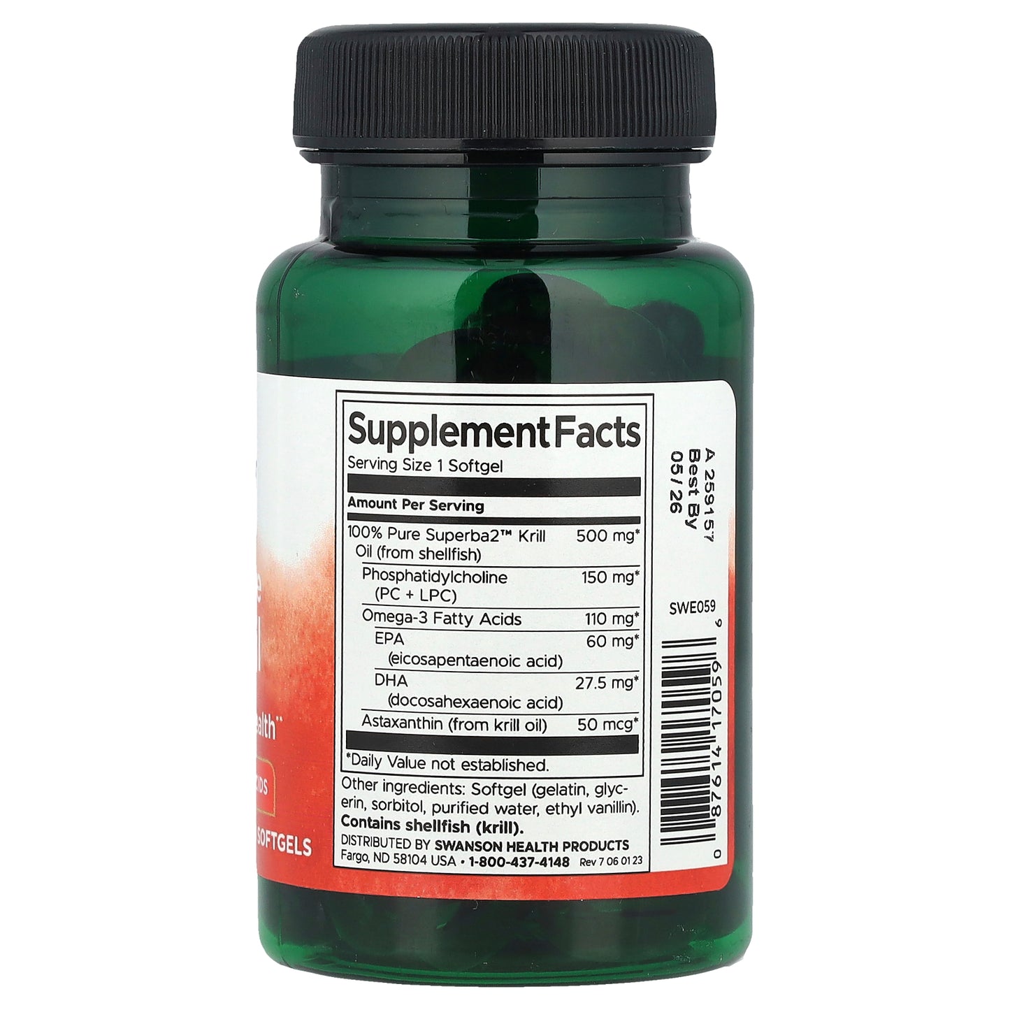 Swanson, 100% Pure Krill Oil, 60 Softgels