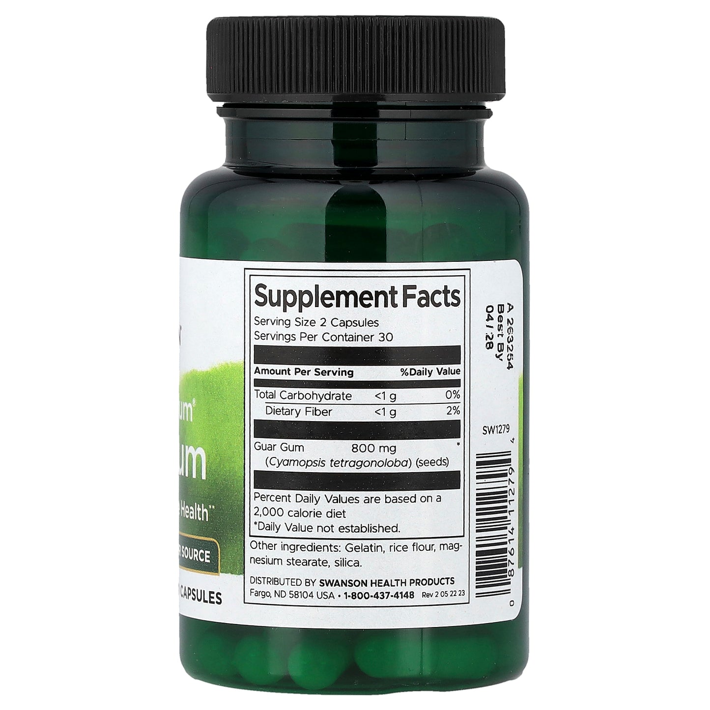 Swanson, Full Spectrum® Guar Gum, 400 mg, 60 Capsules