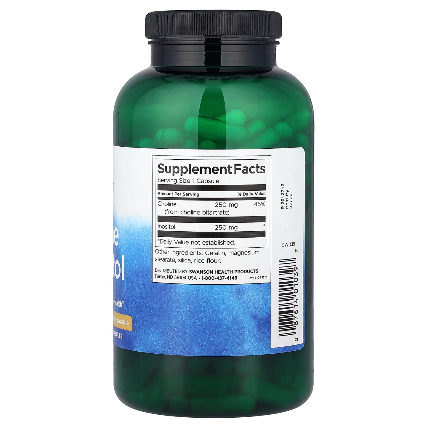 Swanson, Choline & Inositol, 250 Capsules