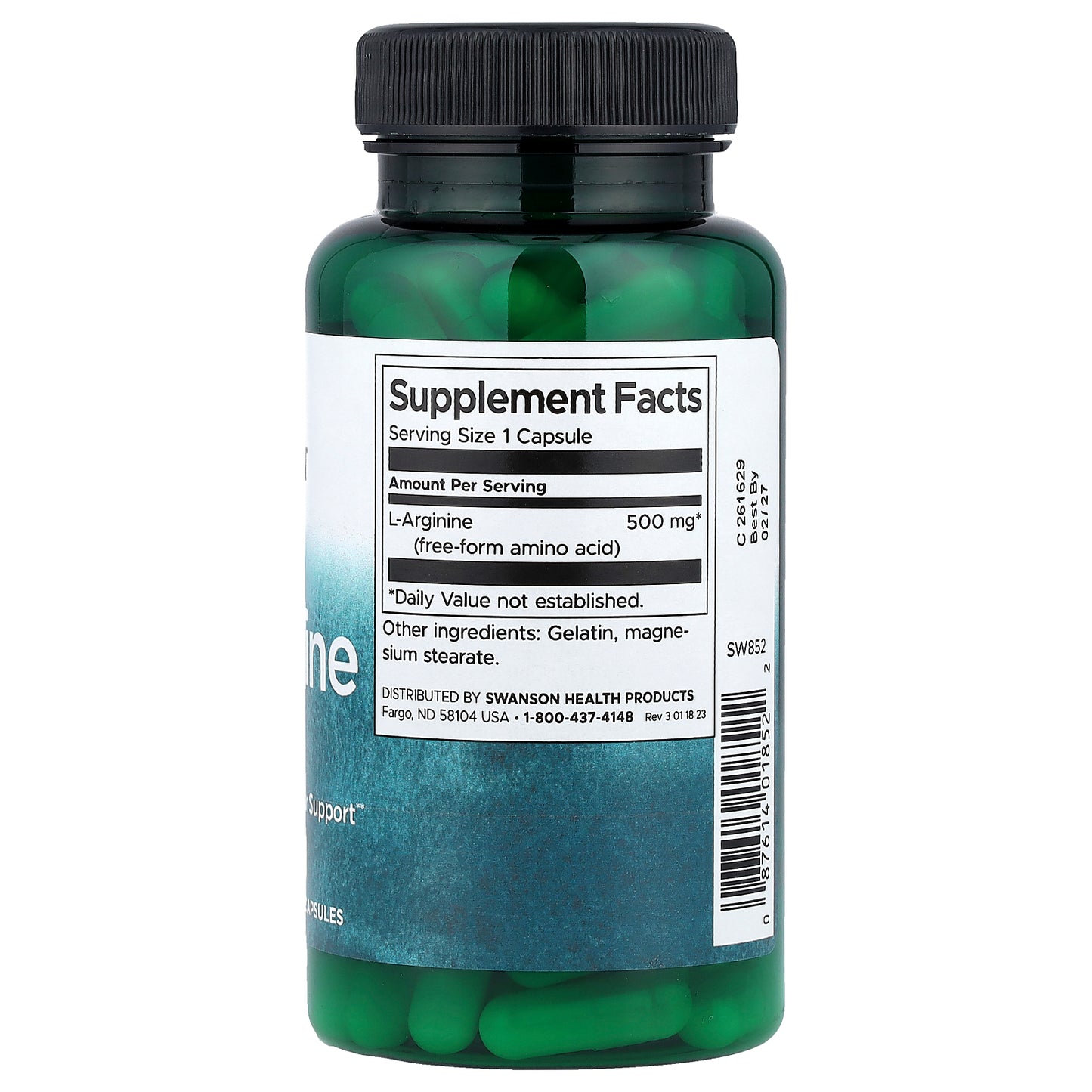 Swanson, L-Arginine, 500 mg, 100 Capsules