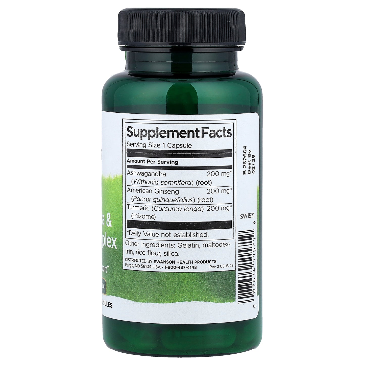 Swanson, Turmeric, Ashwagandha & Ginseng Complex, 60 Capsules