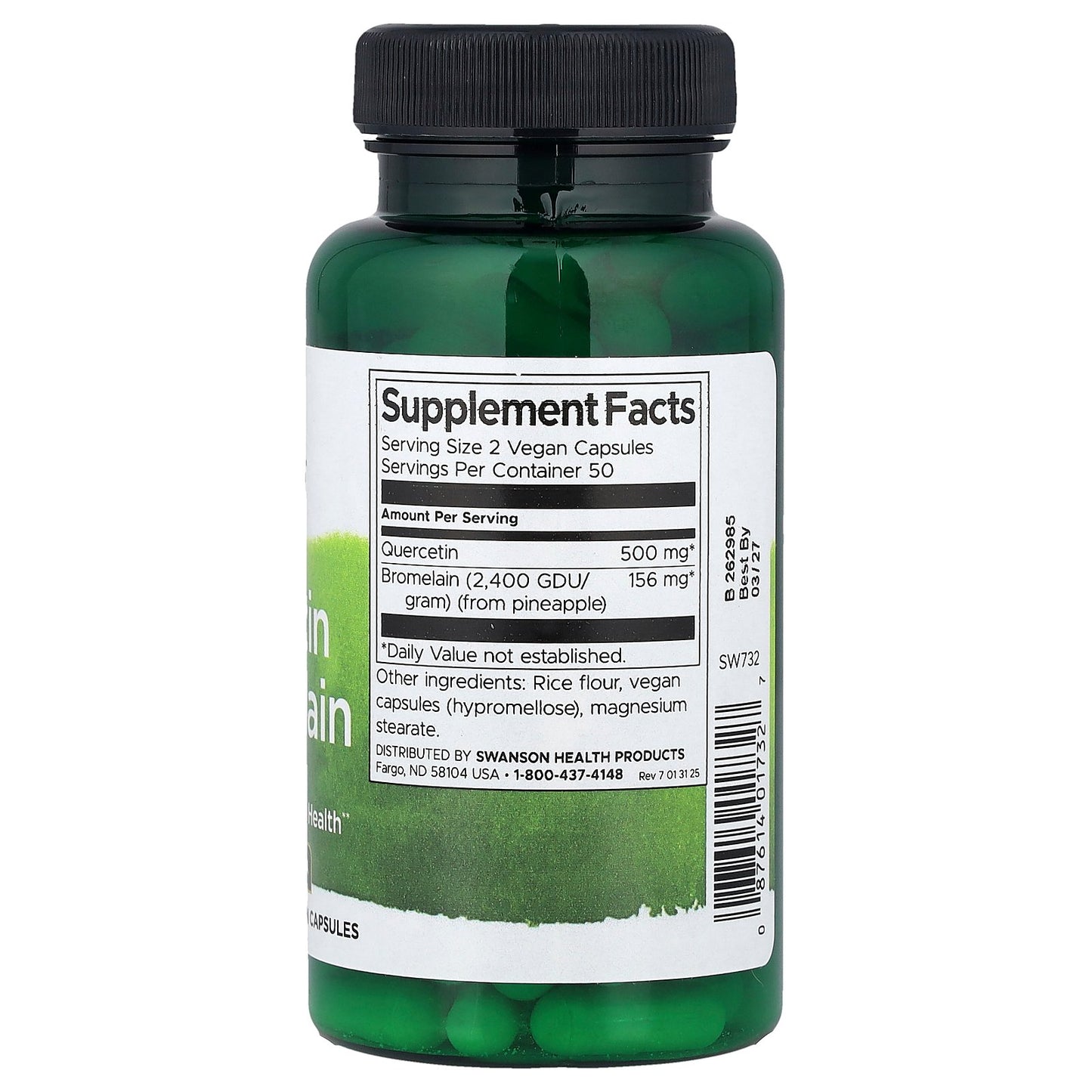 Swanson, Quercetin & Bromelain, 100 Vegan Capsules