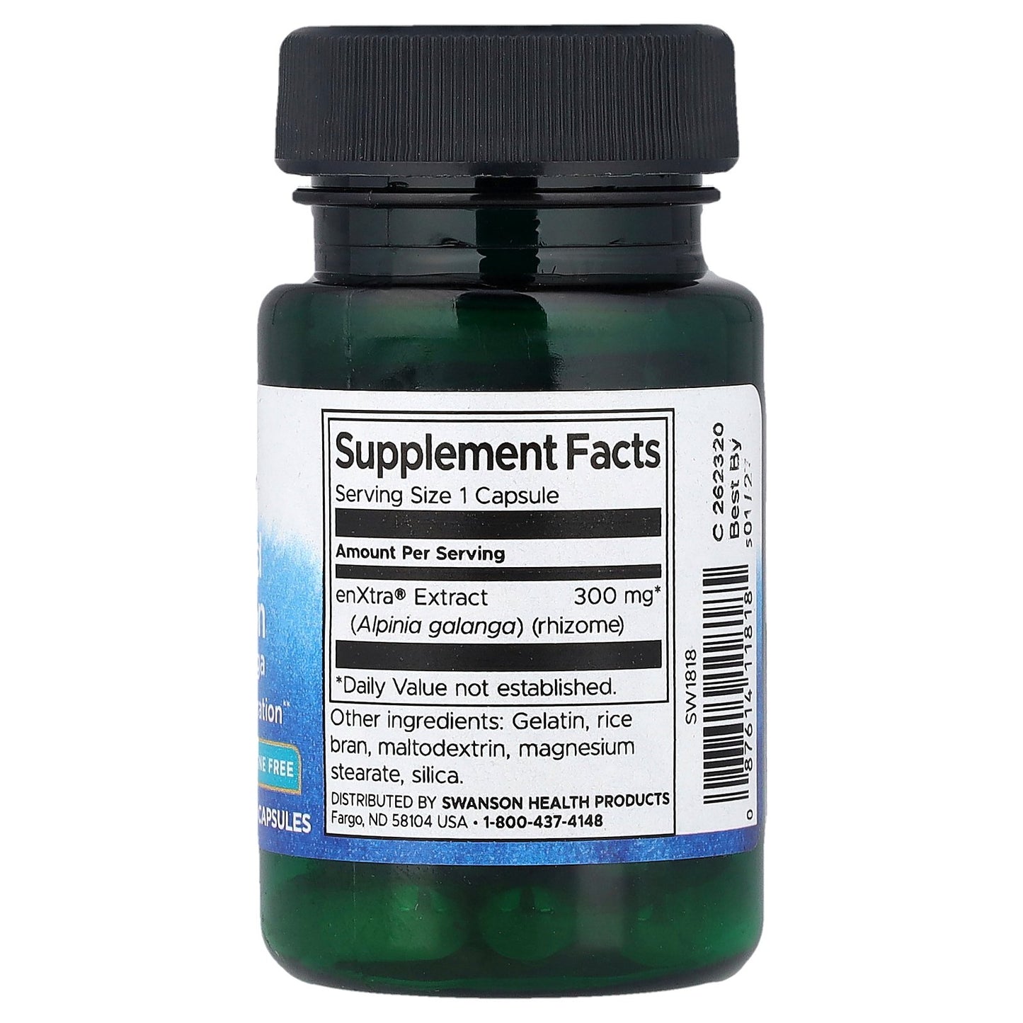 Swanson, Focused Attention Alpinia Galanga, Caffeine Free, 300 mg, 30 Capsules