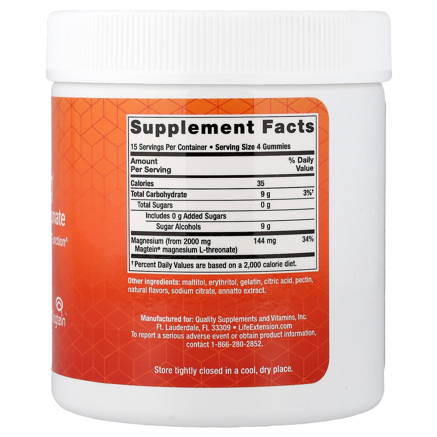 Life Extension, Neuro-Mag®, Magnesium L-Threonate, Natural Orange, 60 Gummies (36 mg per Gummy)