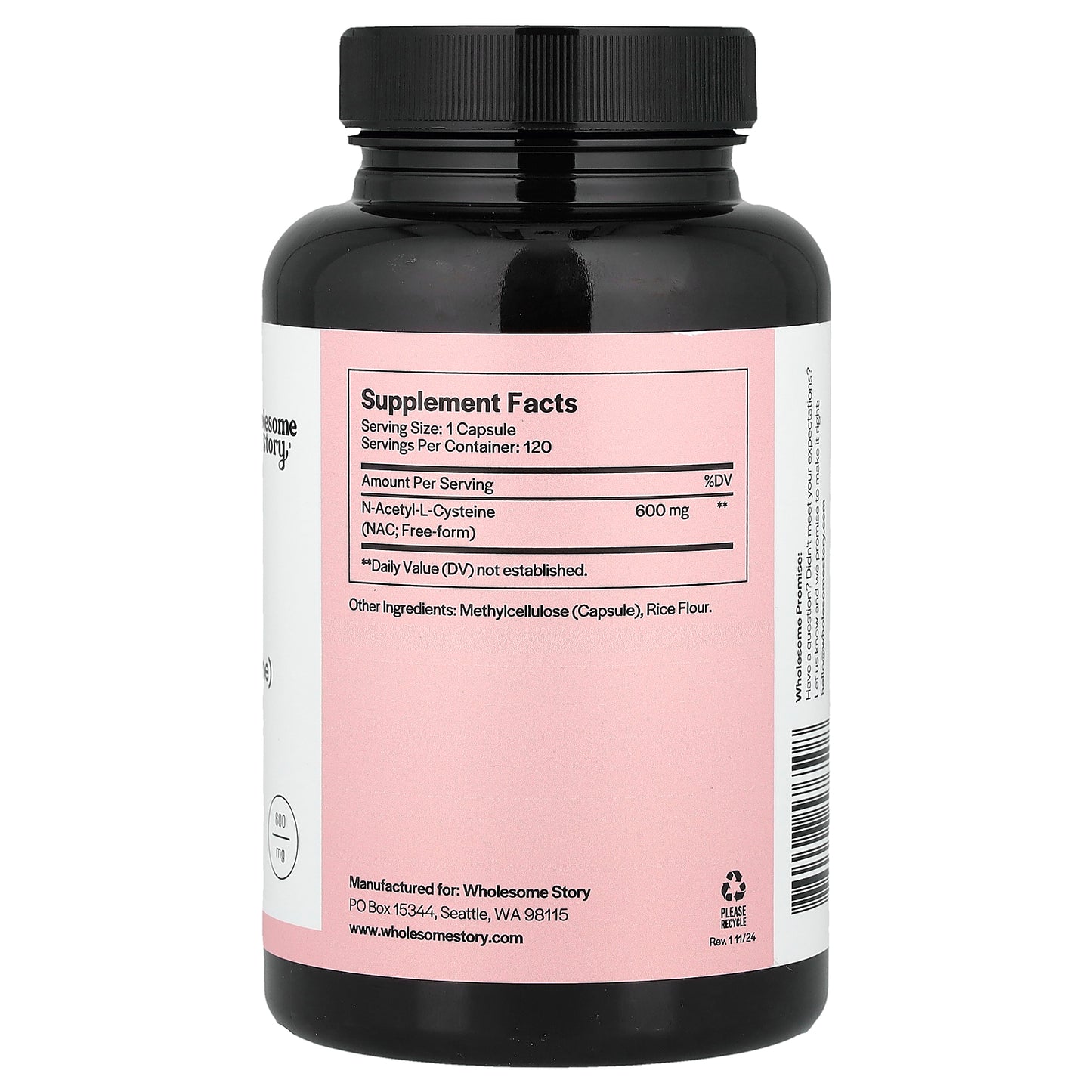 Wholesome Story, NAC, 120 Vegetarian Capsules (600 mg per Capsule)