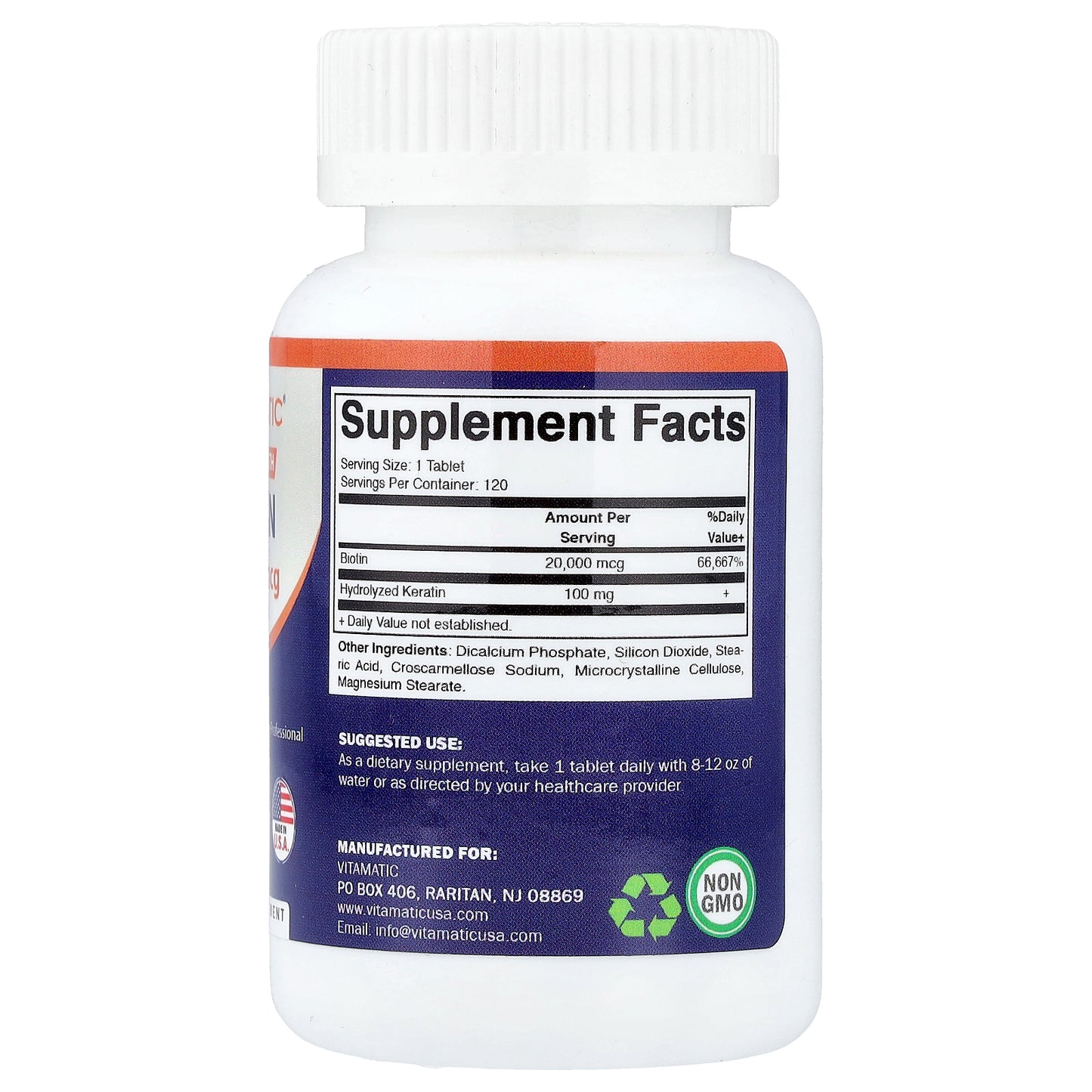 Vitamatic, Biotin With Hydrolyzed Keratin, 120 Tablets