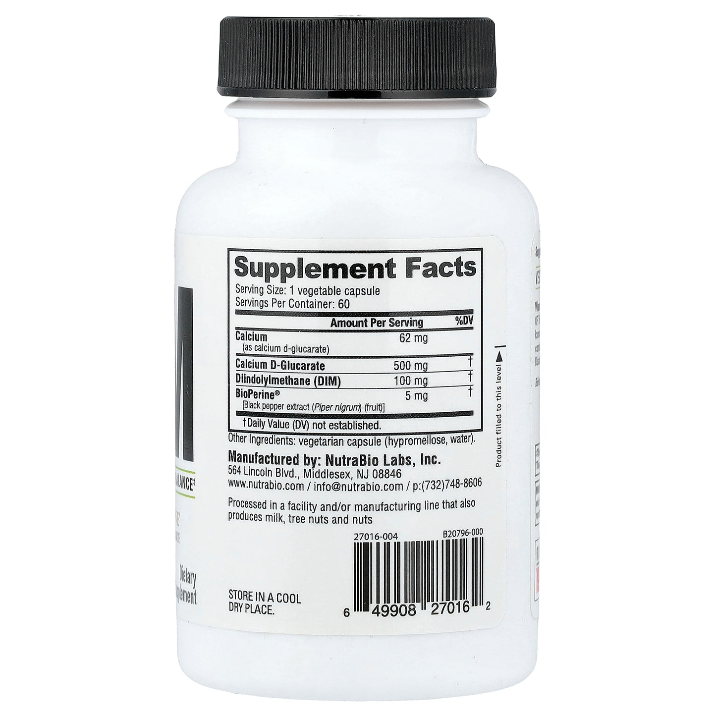 NutraBio, DIM, 60 Capsules