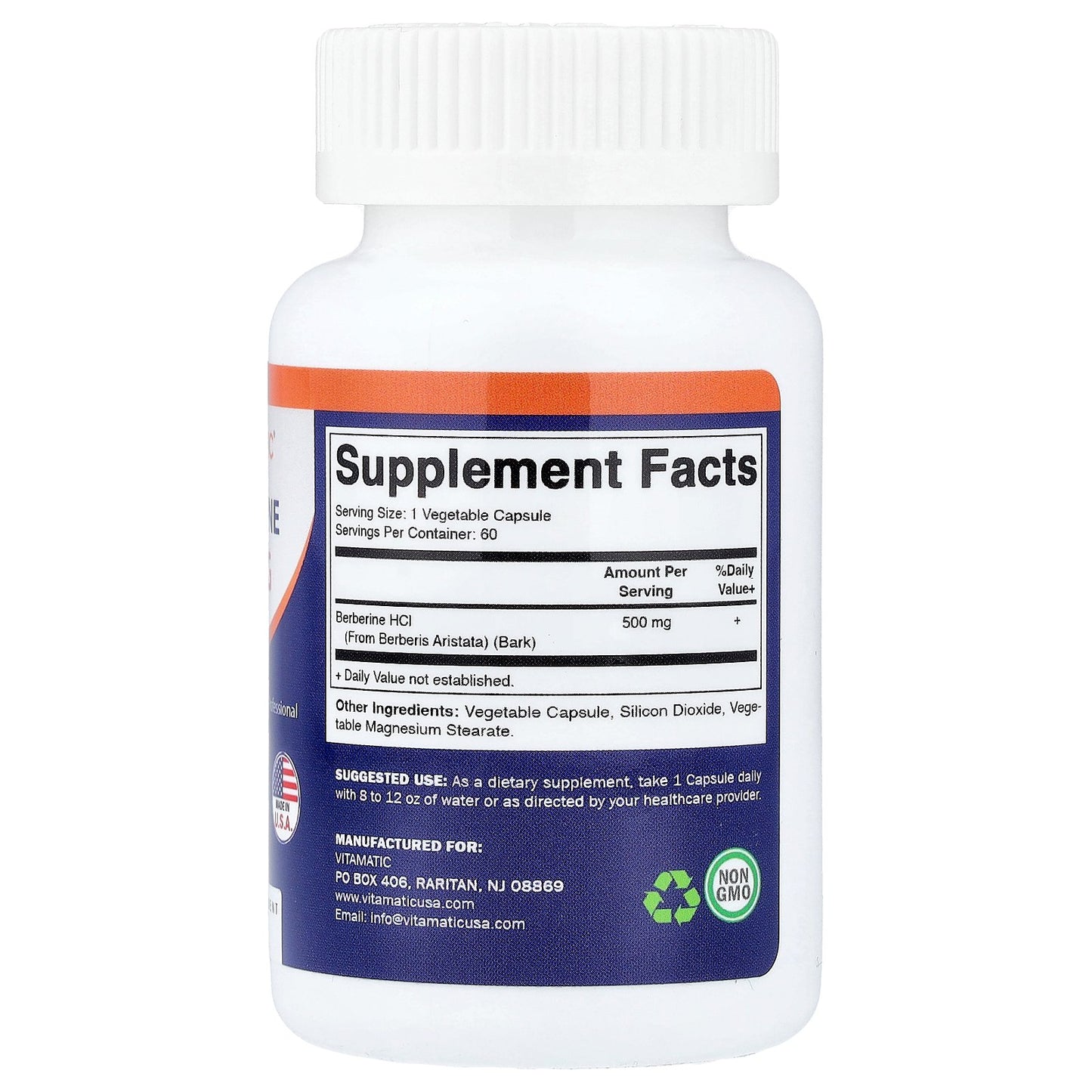 Vitamatic, Berberine, 500 mg, 60 Vegetable Capsules