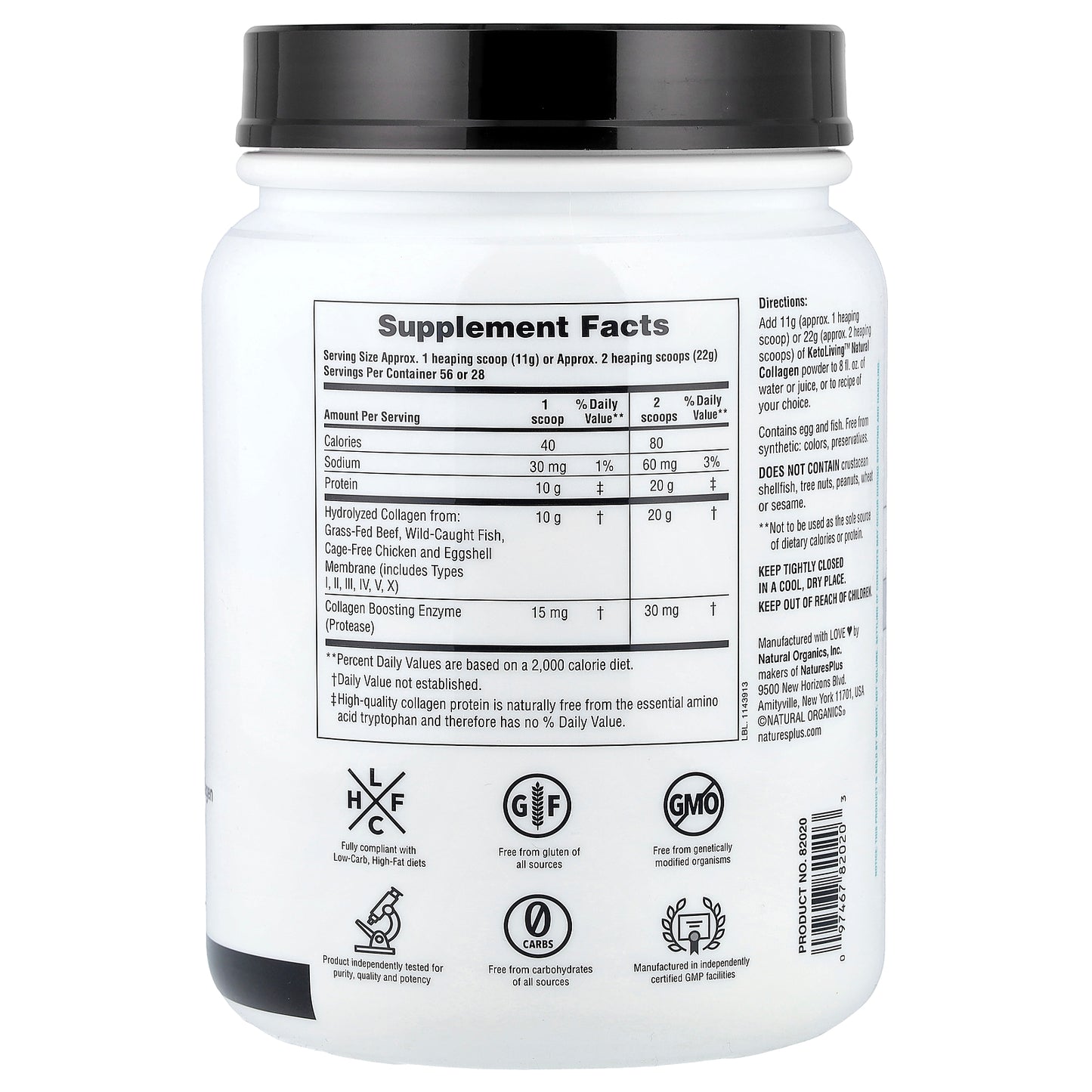 NaturesPlus, KetoLiving™, Natural Collagen, 1.36 lbs (616 g)