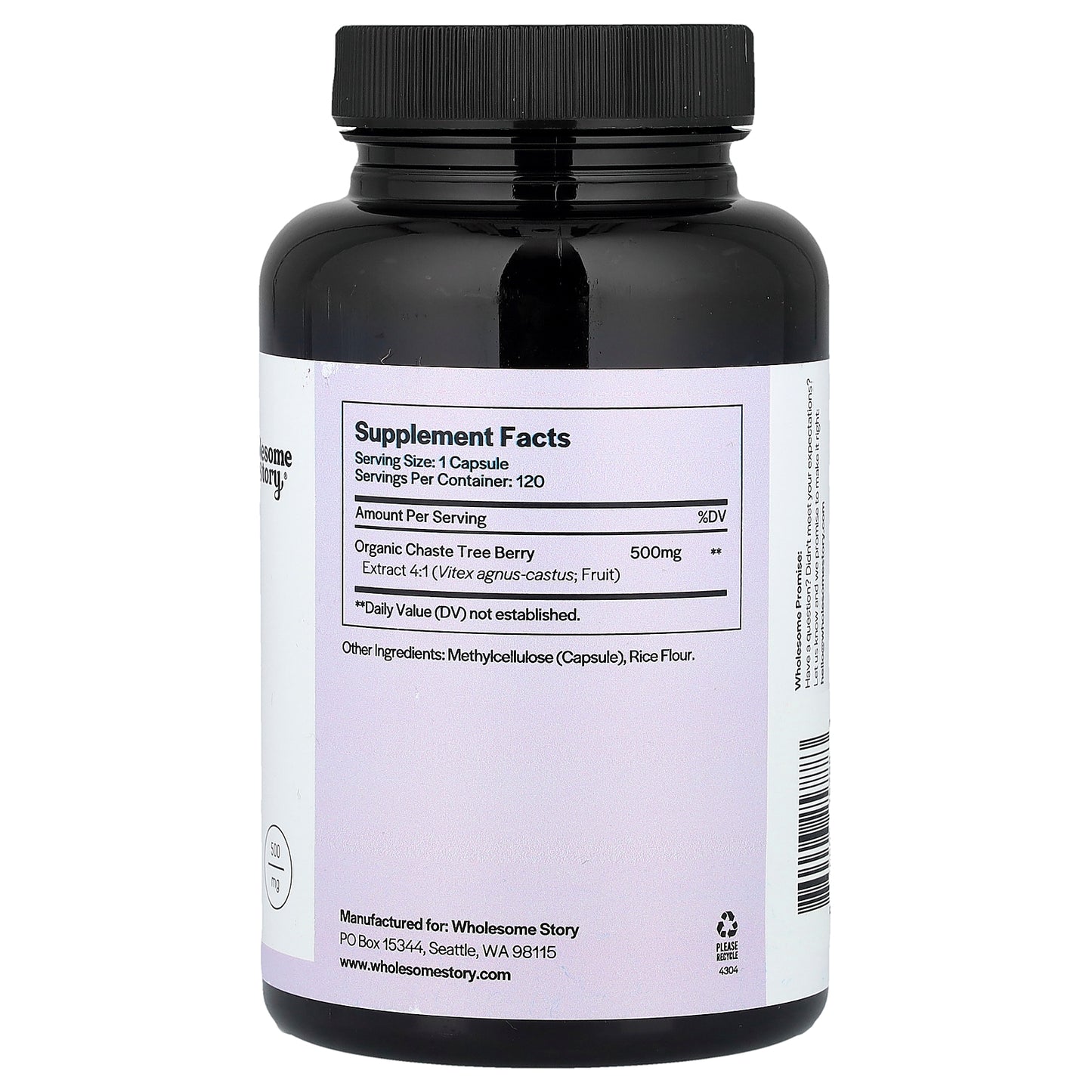 Wholesome Story, Vitex, 120 Vegetarian Capsules (500 mg per Capsule)