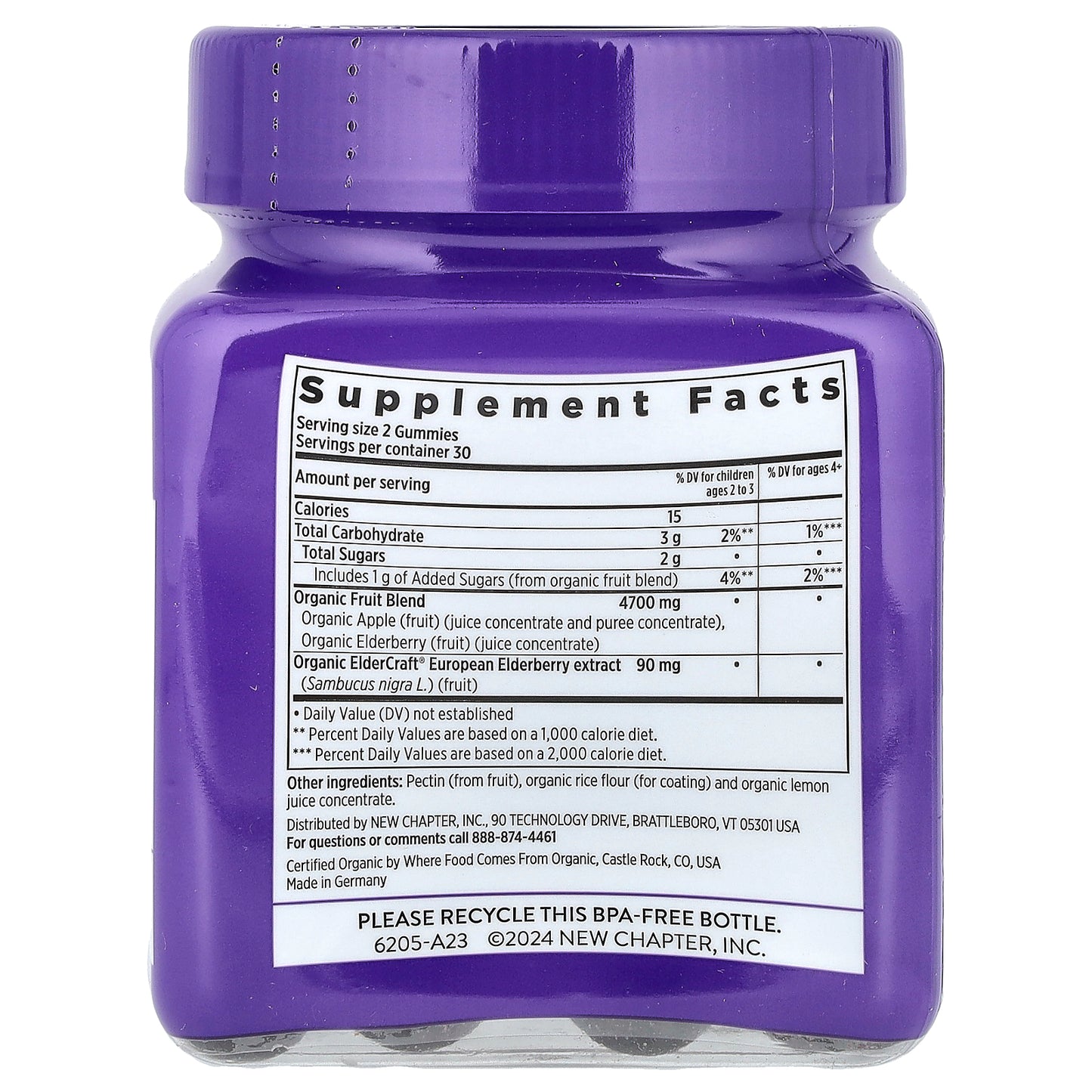 New Chapter, Organic Elderberry Whole-Food Gummies, 60 Vegan Gummies