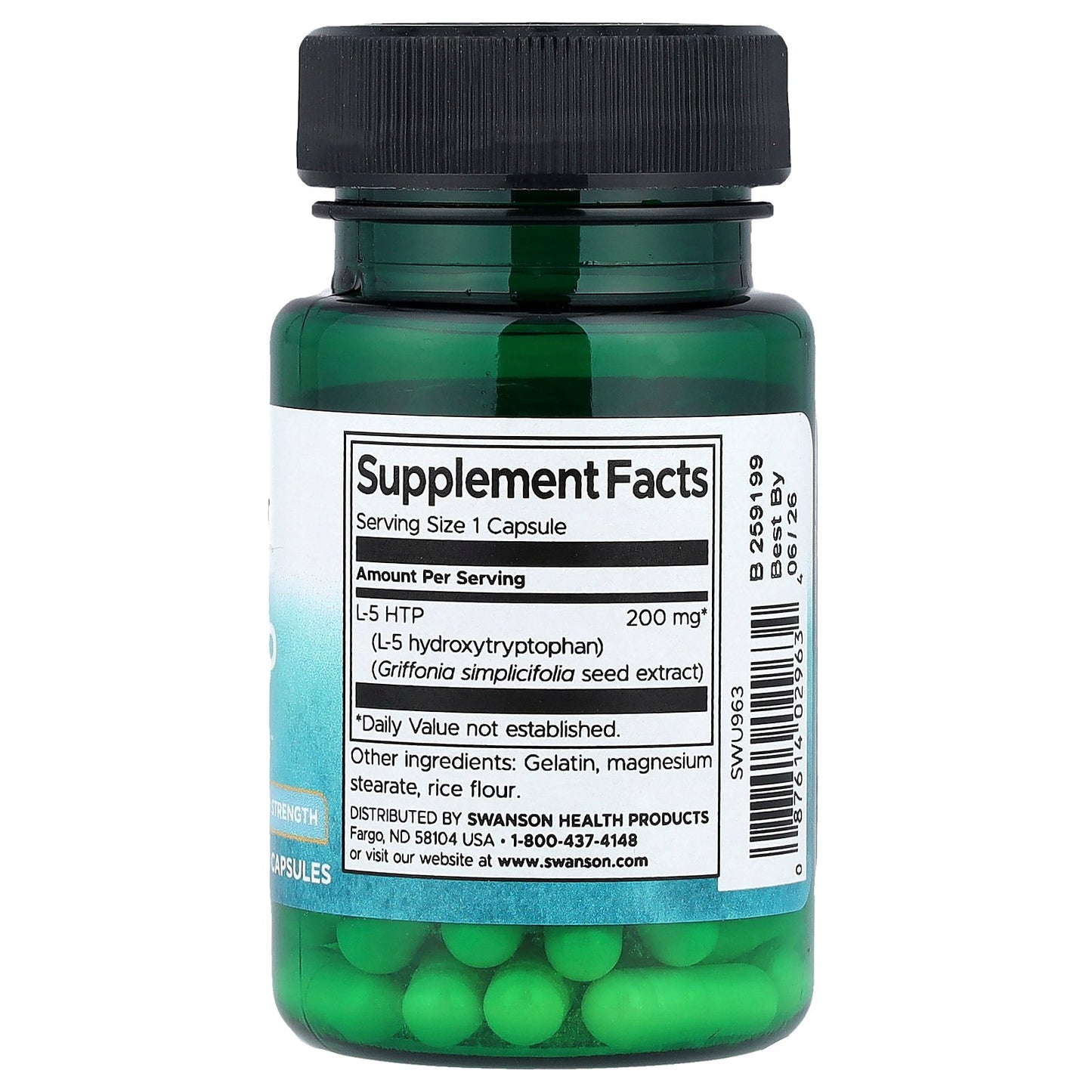 Swanson, 5-HTP, 200 mg , 60 Capsules