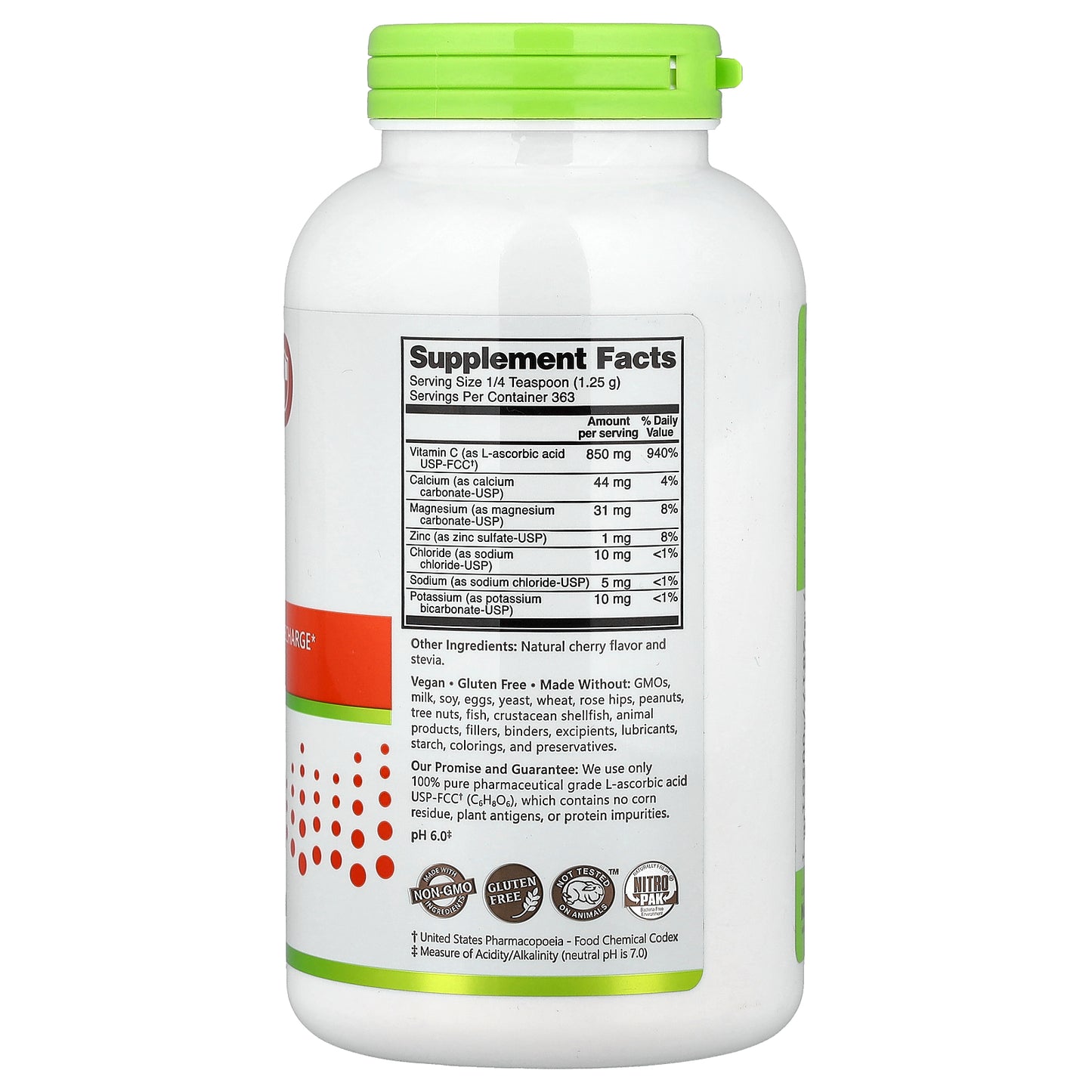 NutriBiotic, Immunity, Cherry Electro-C Powder, Cherry, 16 oz (454 g)