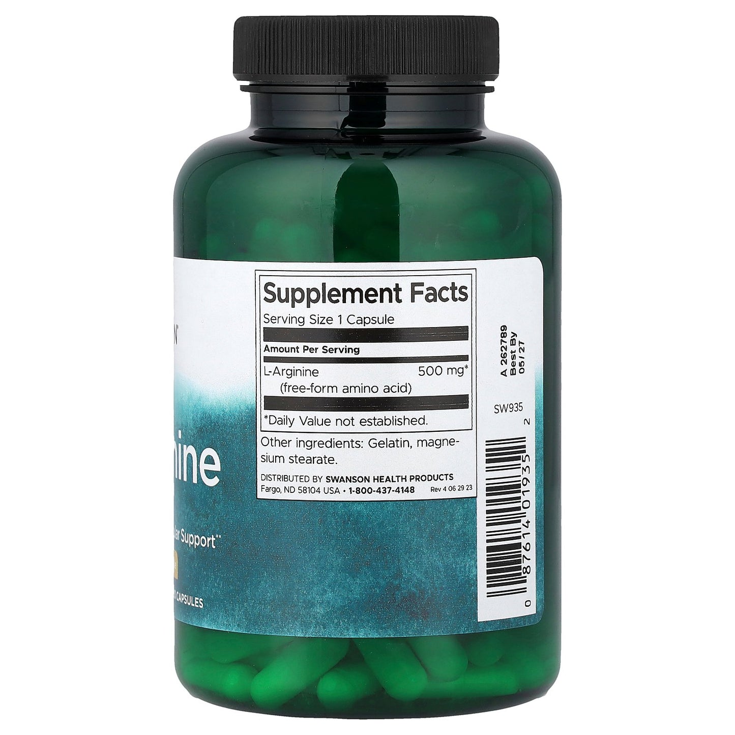 Swanson, L-Arginine, 500 mg, 200 Capsules