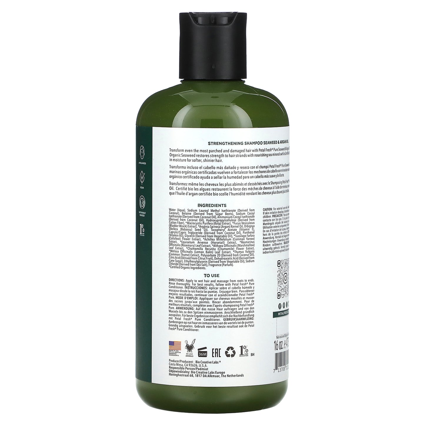 Petal Fresh, Strengthening Shampoo, Seaweed & Argan Oil, 16 fl oz (475 ml)