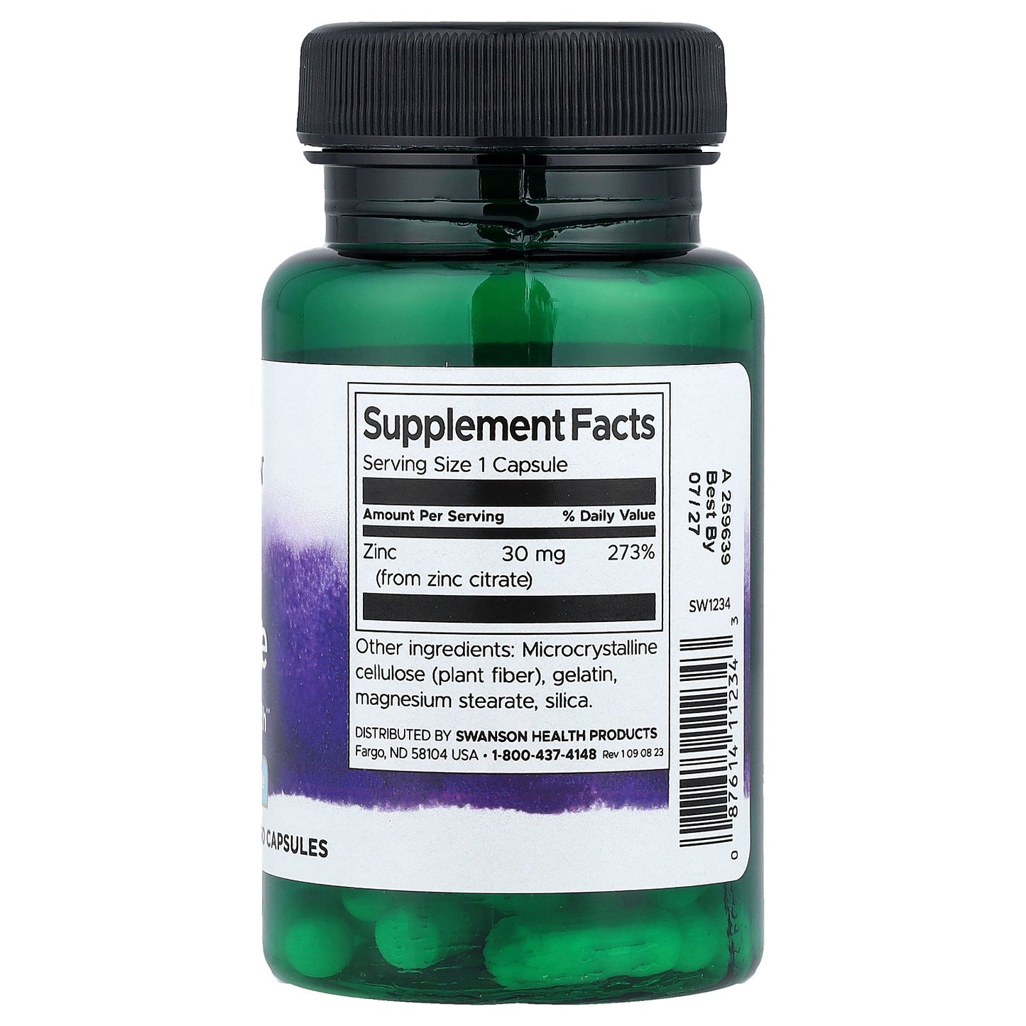 Swanson, Zinc Citrate, 30 mg, 60 Capsules