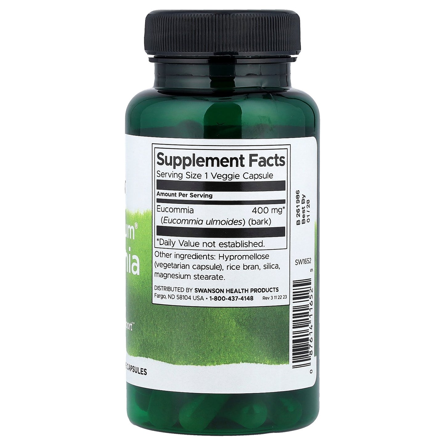 Swanson, Full Spectrum® Eucommia Bark, 400 mg, 60 Veggie Capsules