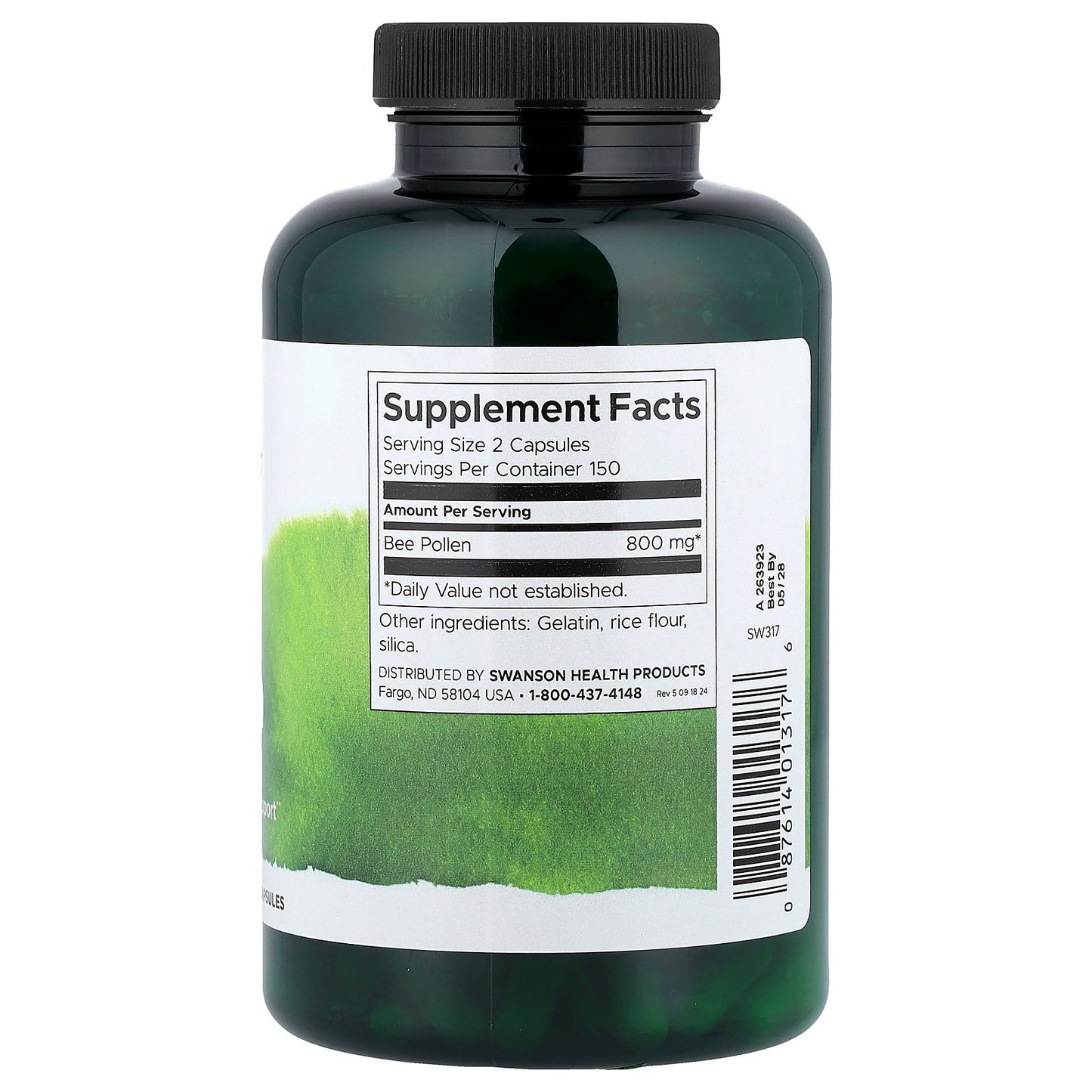 Swanson, Bee Pollen, 400 mg, 300 Capsules