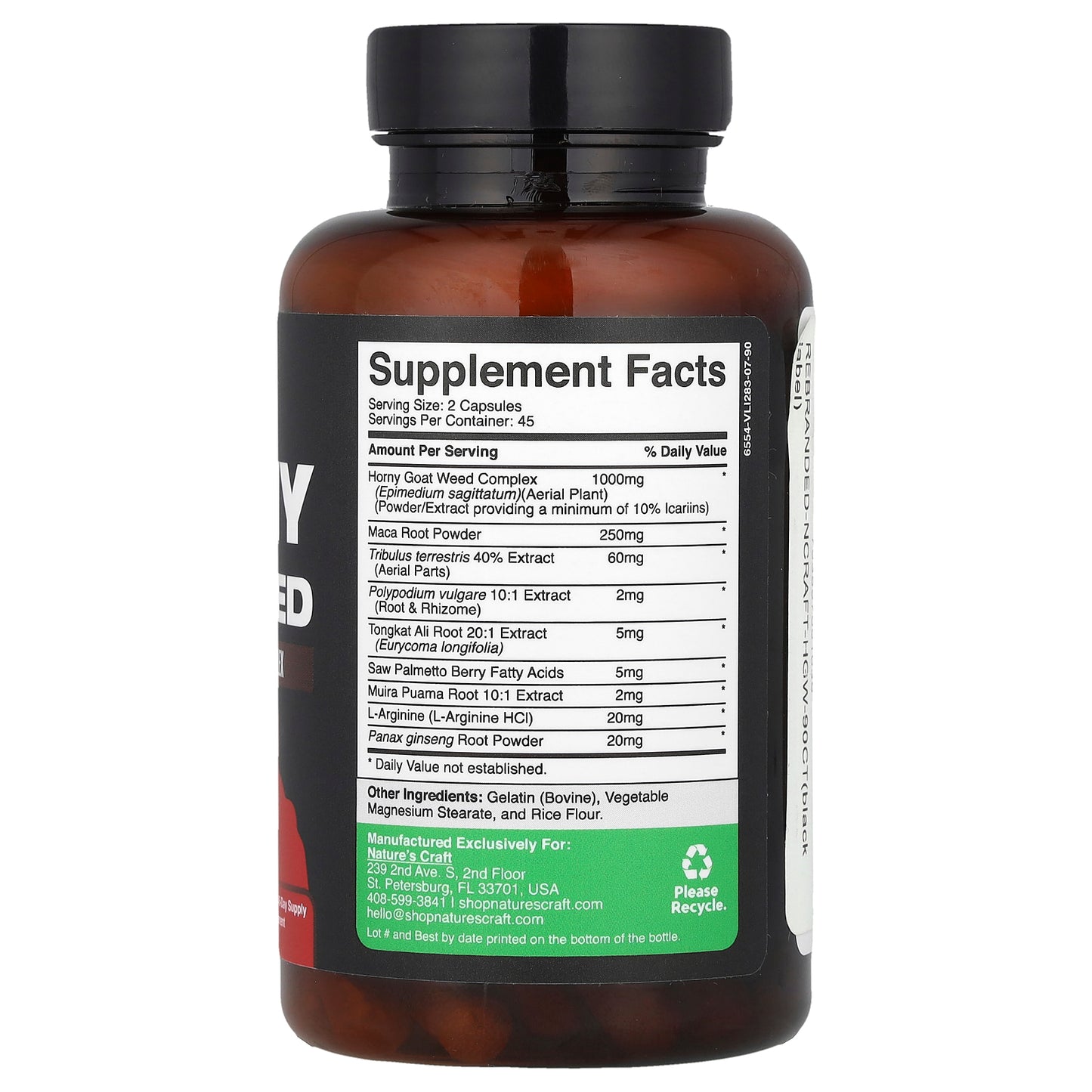 Nature's Craft, Horny Goat Weed, Xxtra Strength Herbal Complex, 90 Capsules