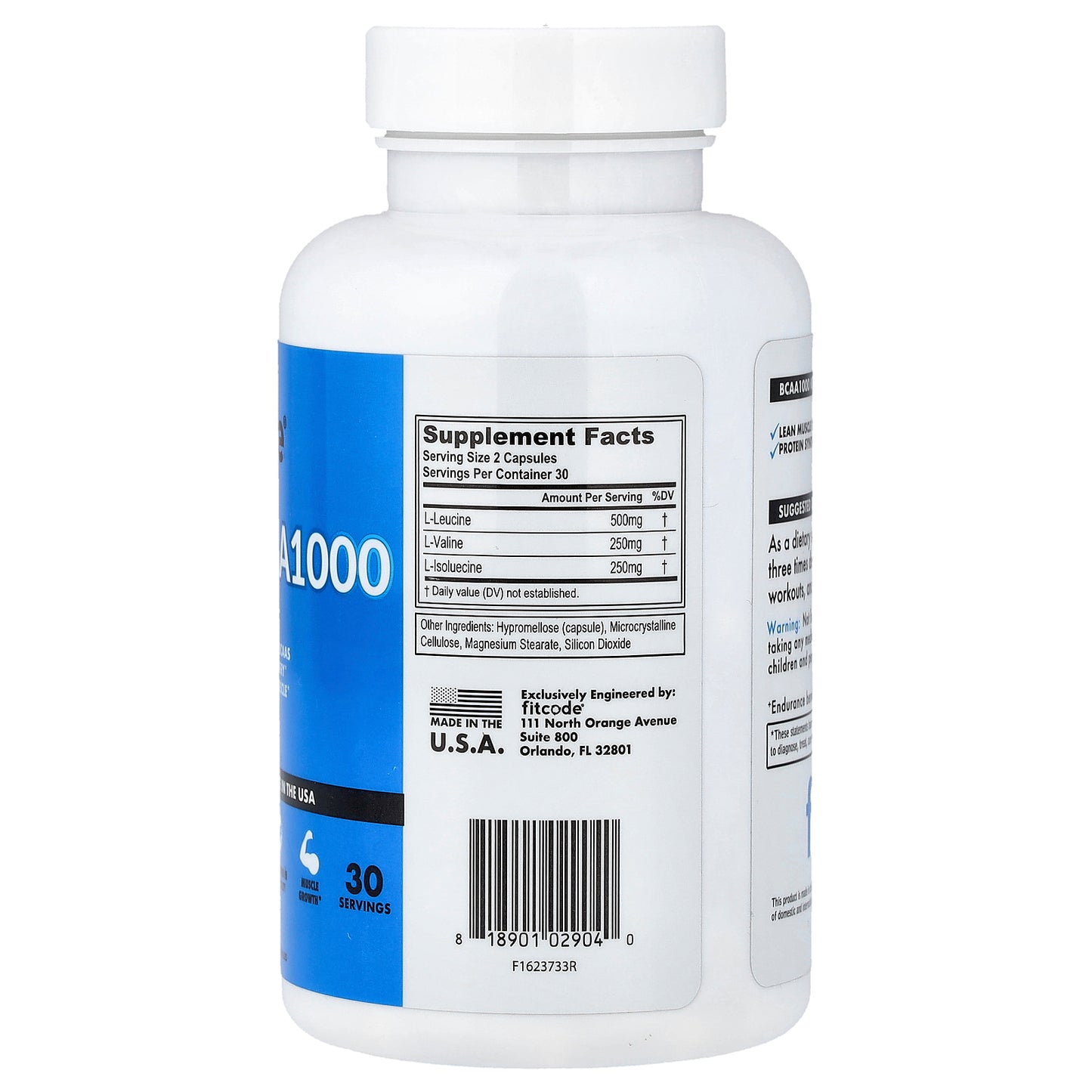 fitcode, BCAA 1,000, 60 Capsules