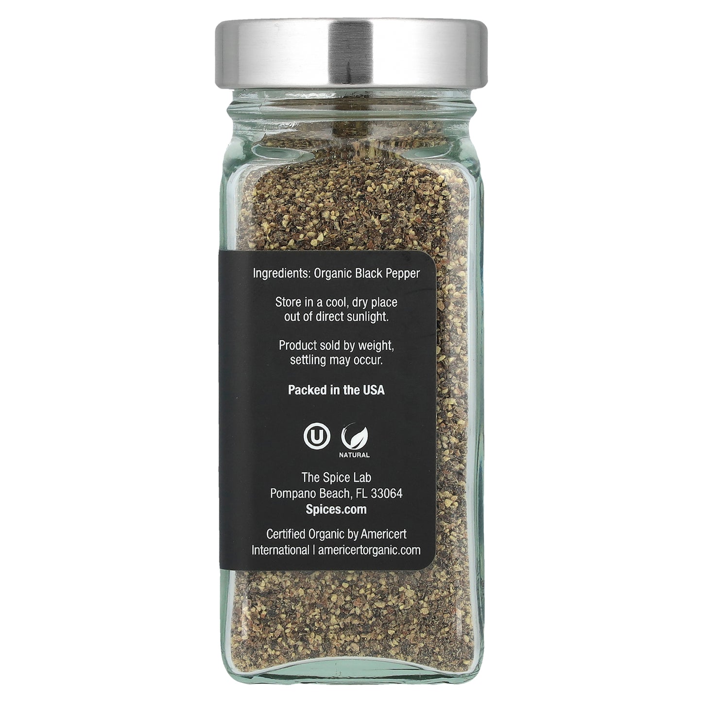 The Spice Lab, Organic Ground Black Pepper, 2.2 oz (62 g)