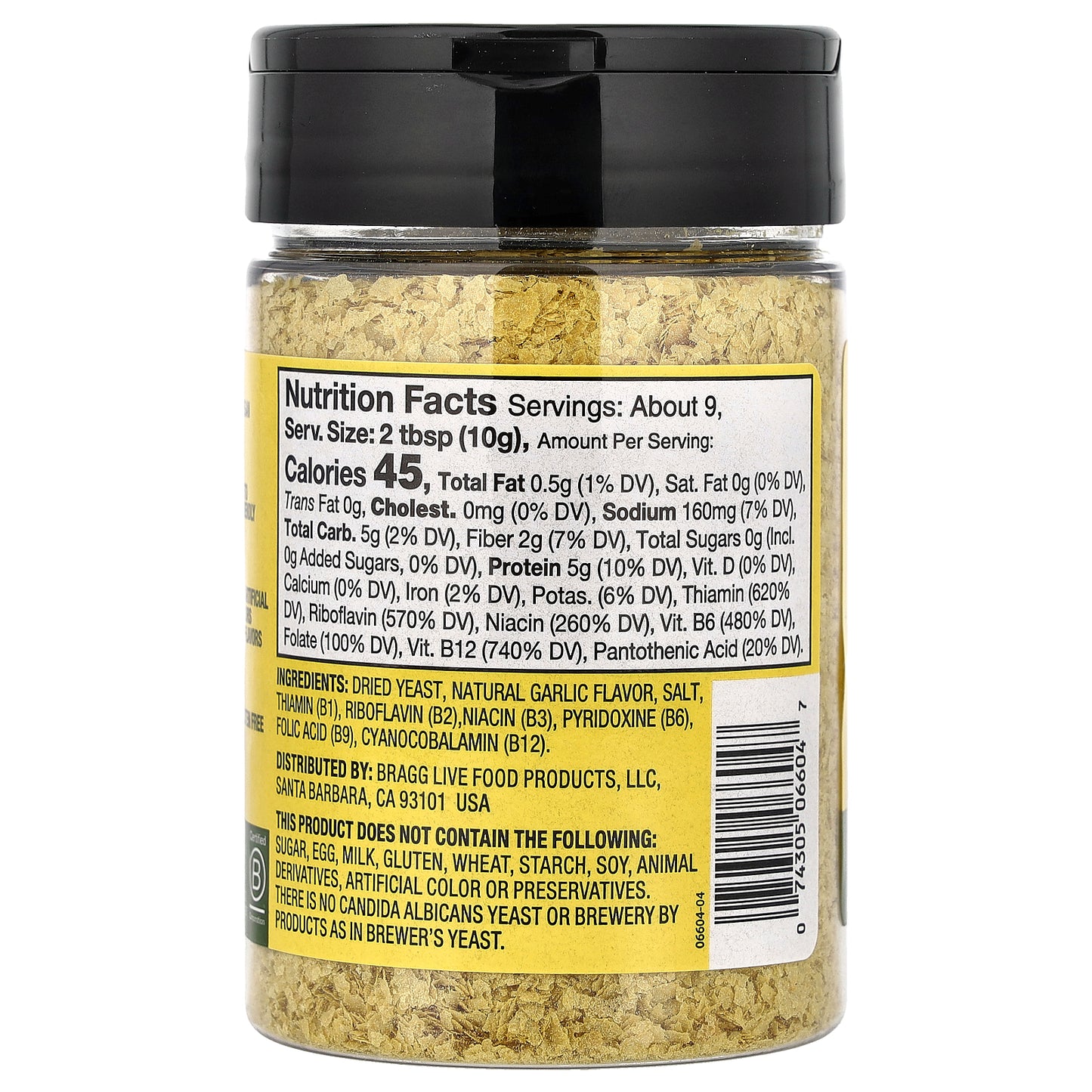 Bragg, Nutritional Yeast, Roasted Garlic, 3 oz (85 g)