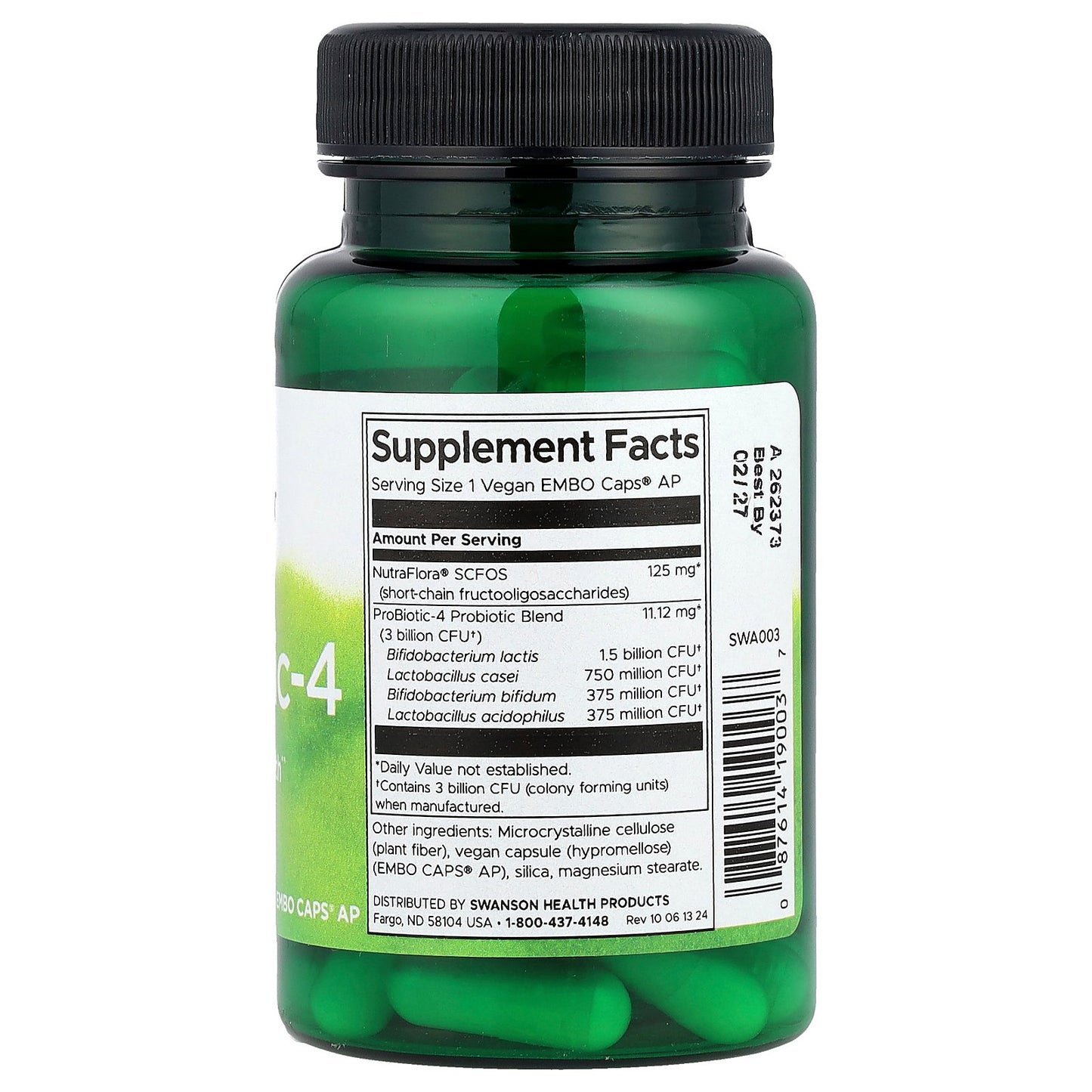 Swanson, ProBiotic-4, 60 Vegan Embo Caps® AP