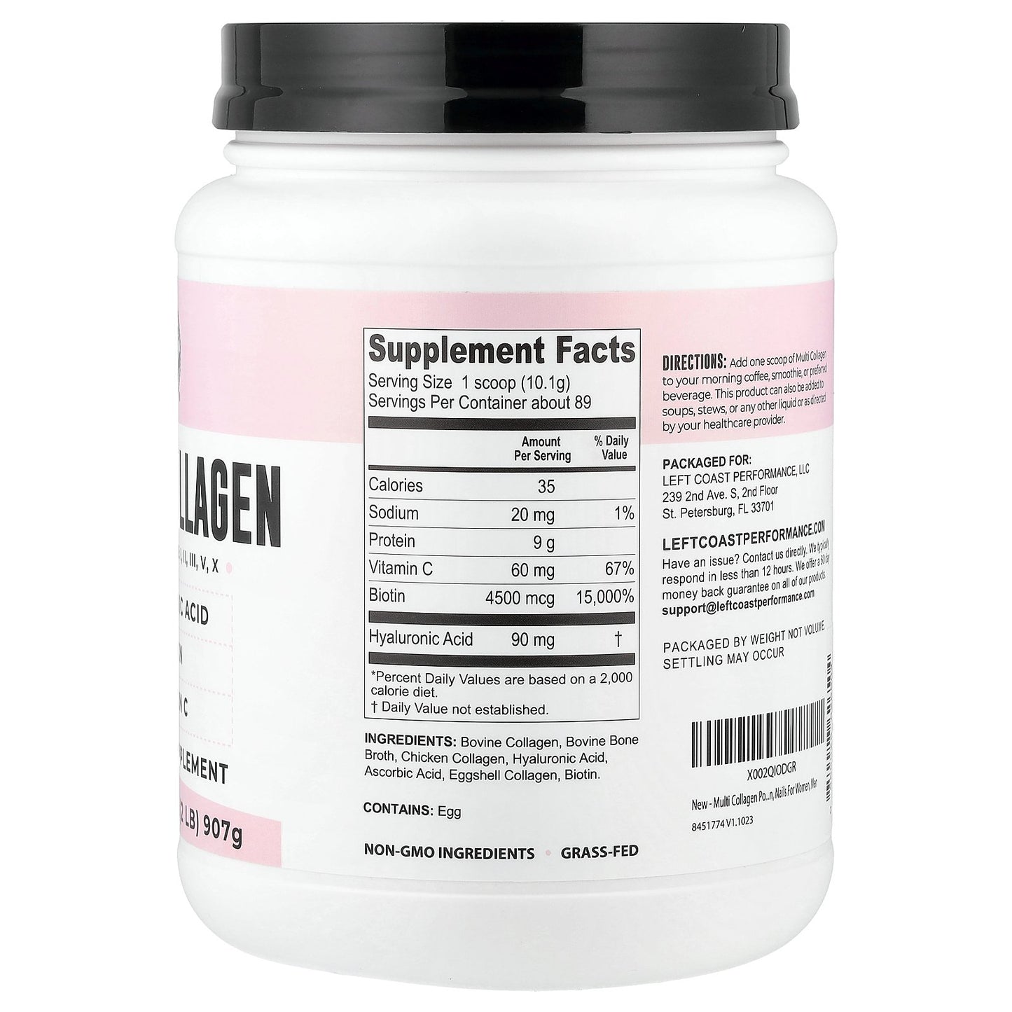 Left Coast Performance, Multi Collagen, 32 oz (907 g)