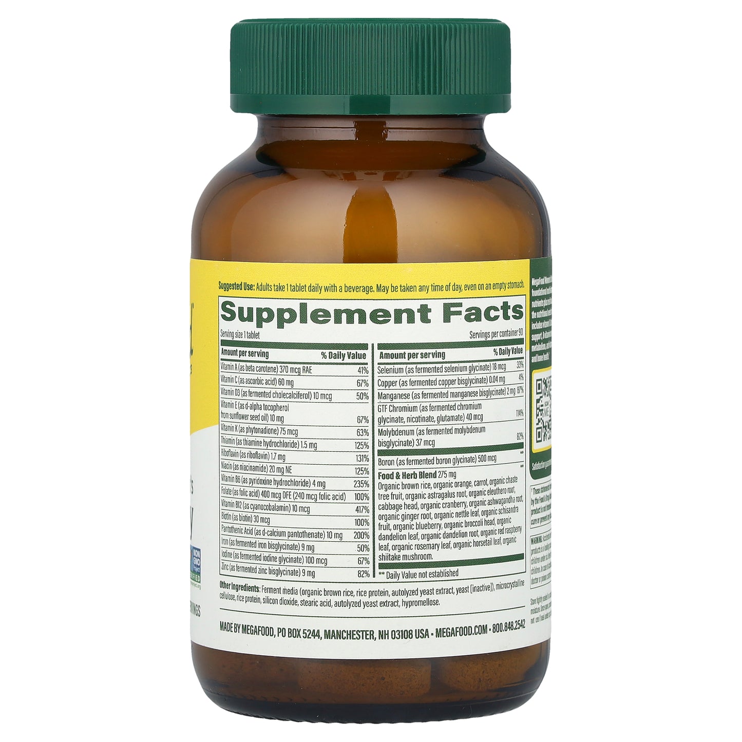 MegaFood, Women's One Daily MultiVitamin, 90 Tablets