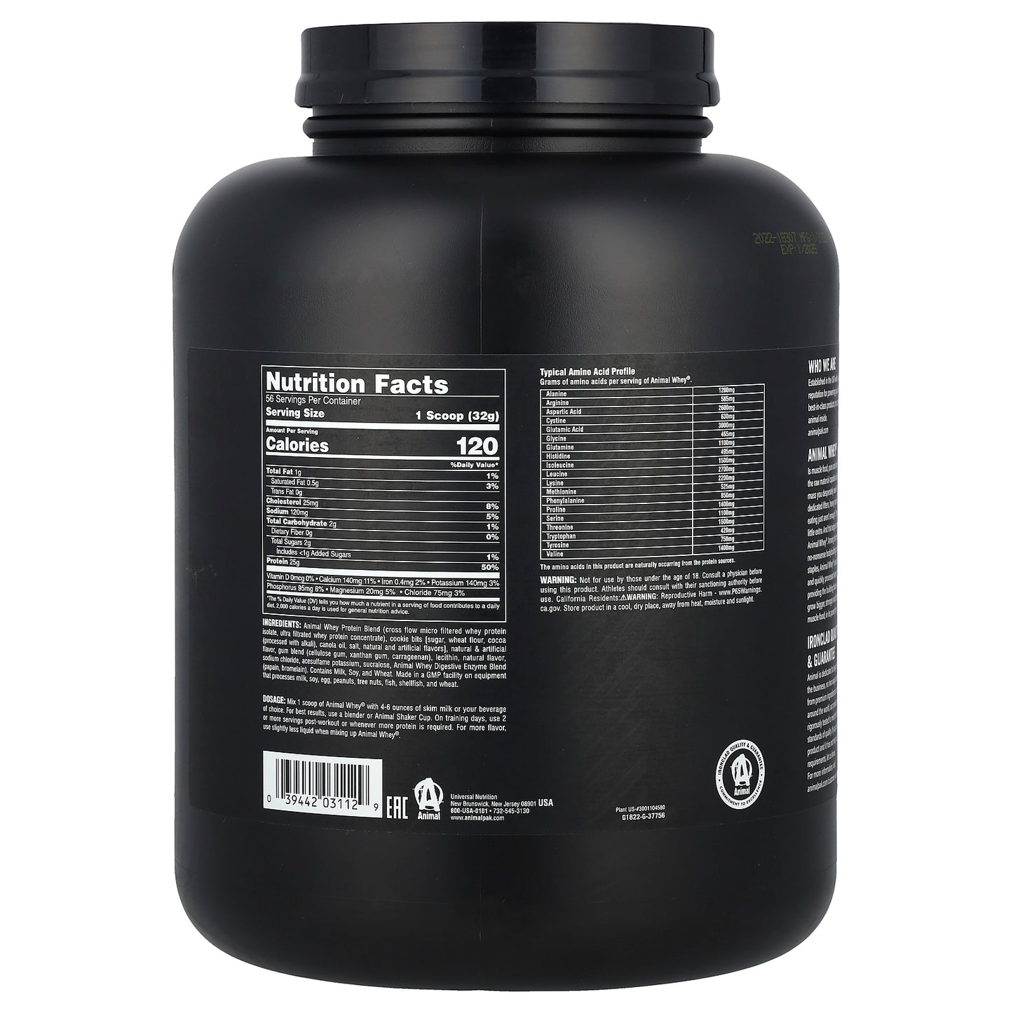 Animal, Whey Protein Powder, Cookies & Cream, 4 lb (1.81 kg)