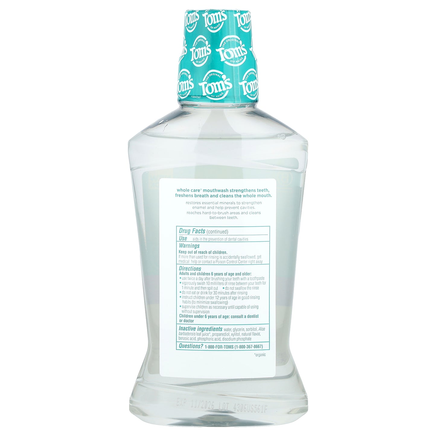 Tom's of Maine, Whole Care®, Anticavity Mouthwash, Fresh Mint, 16 fl oz (473 ml)