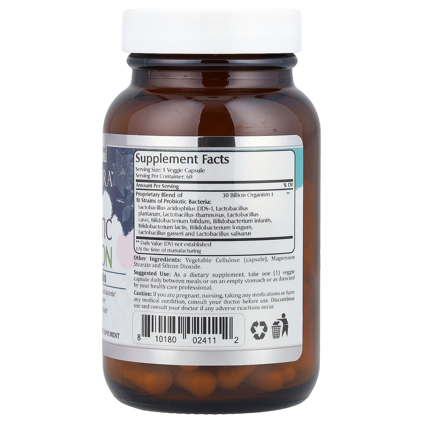 Amazing Nutrition, Amazing Flora™, Probiotic, 30 Billion CFU, 60 Veggie Capsules