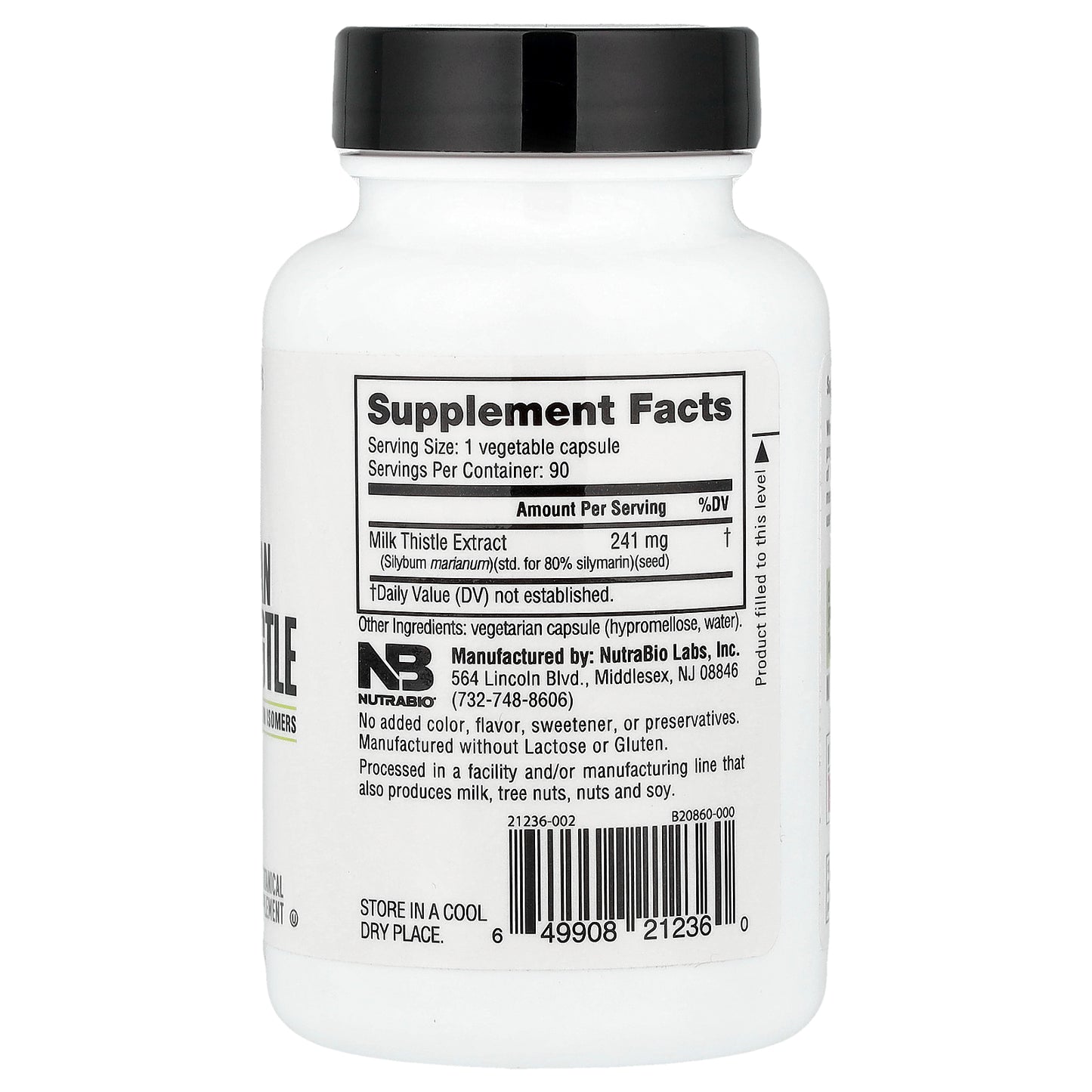 NutraBio, European Milk Thistle, 90 Capsules (241 mg per Capsule)