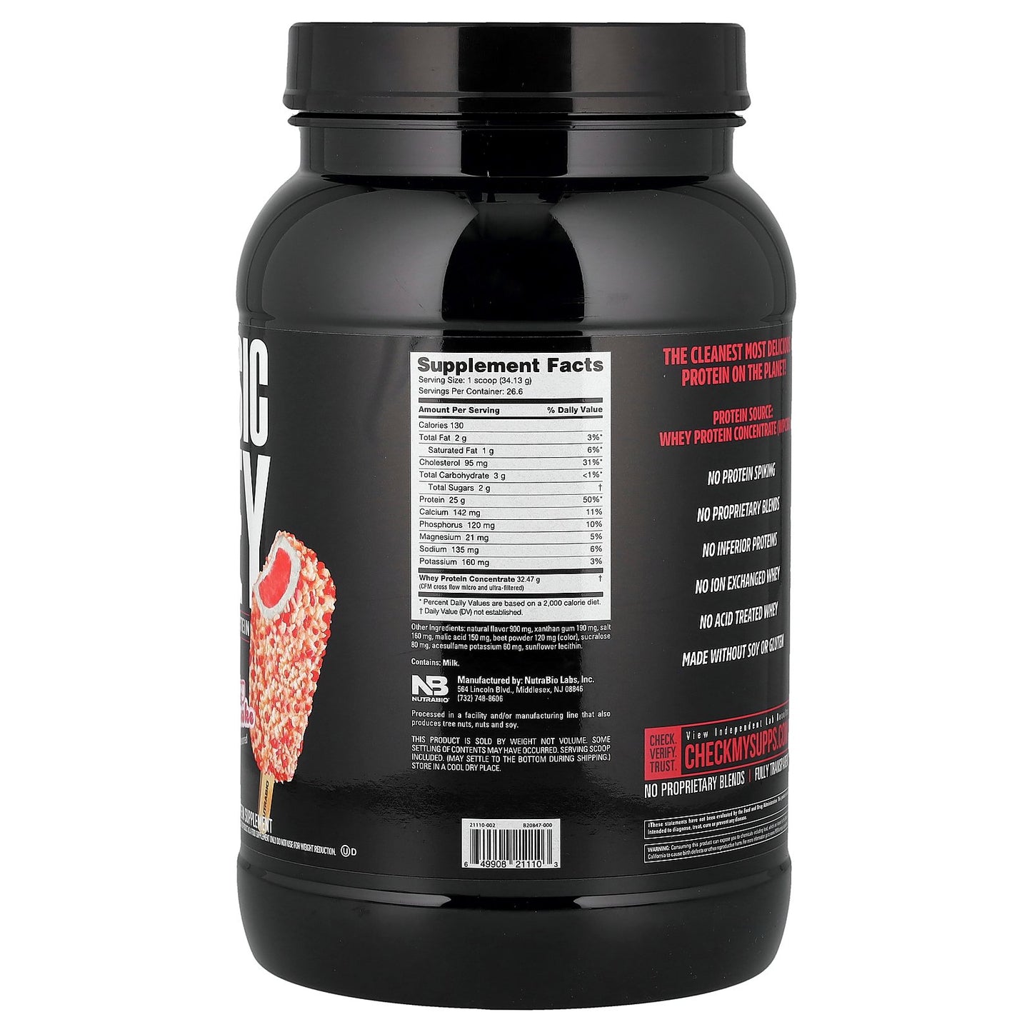NutraBio, Classic Whey Protein, Strawberry Shortcake, 2 lb (907 g)