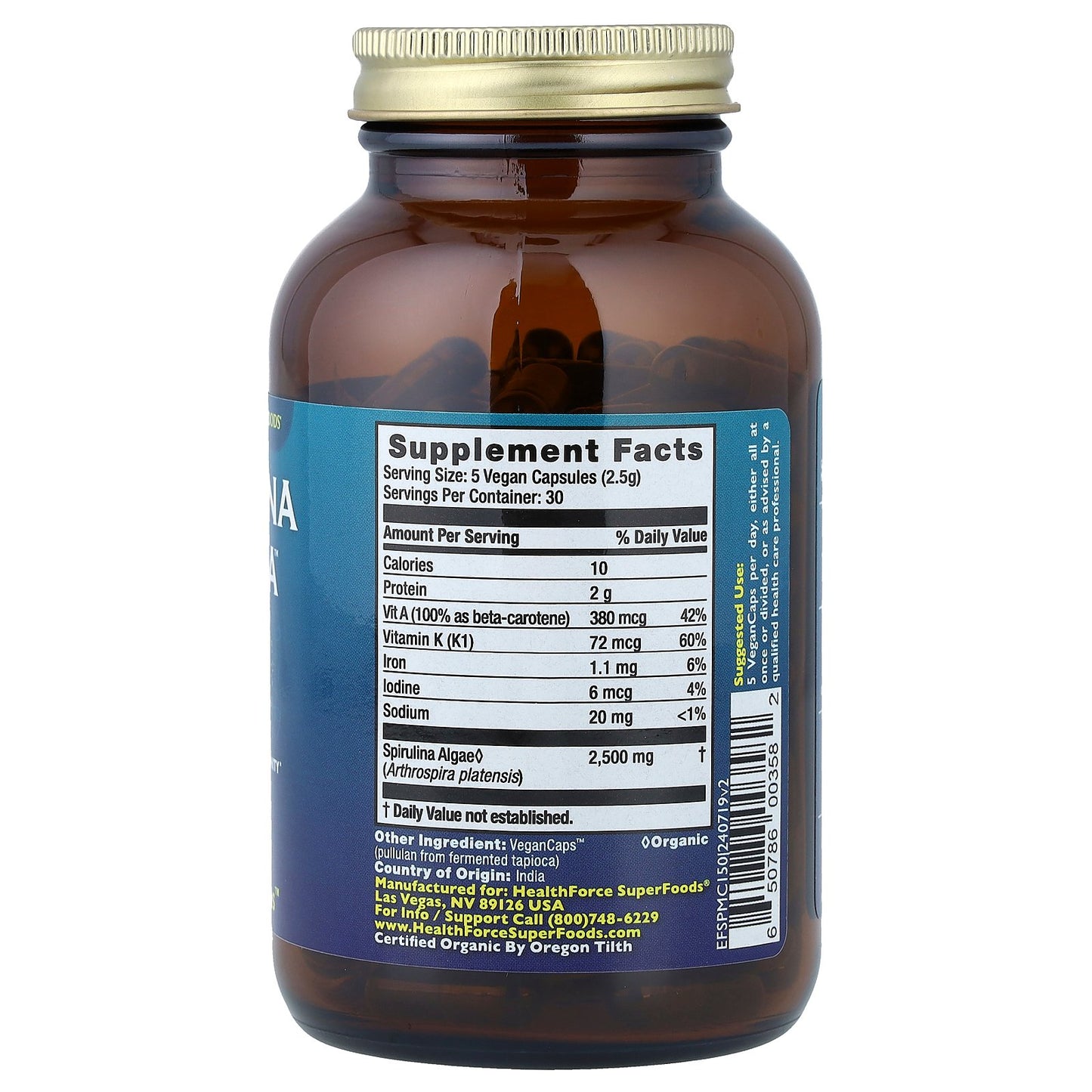HealthForce Superfoods, Spirulina Manna™, 150 VeganCaps™