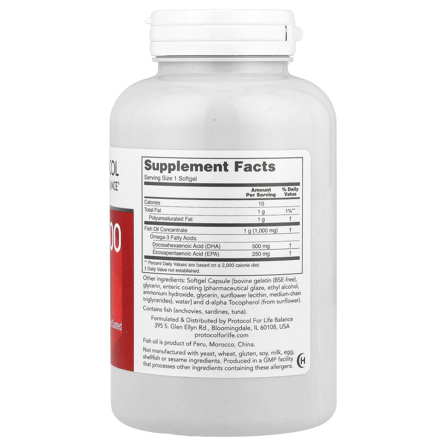 Protocol for Life Balance, DHA-500, Fish Oil, 120 Softgels