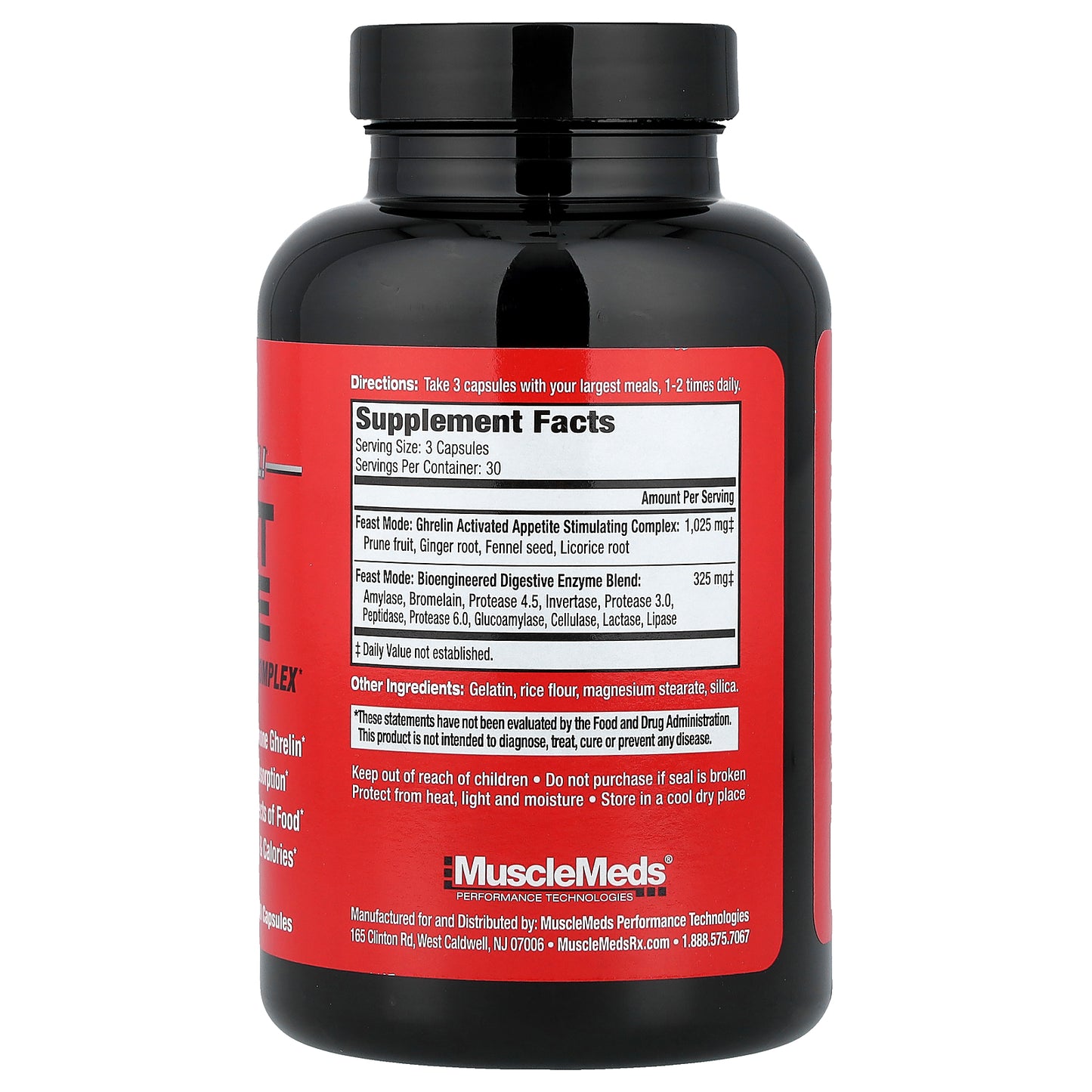 MuscleMeds, Feast Mode, Appetite Stimulating Complex, 90 Capsules
