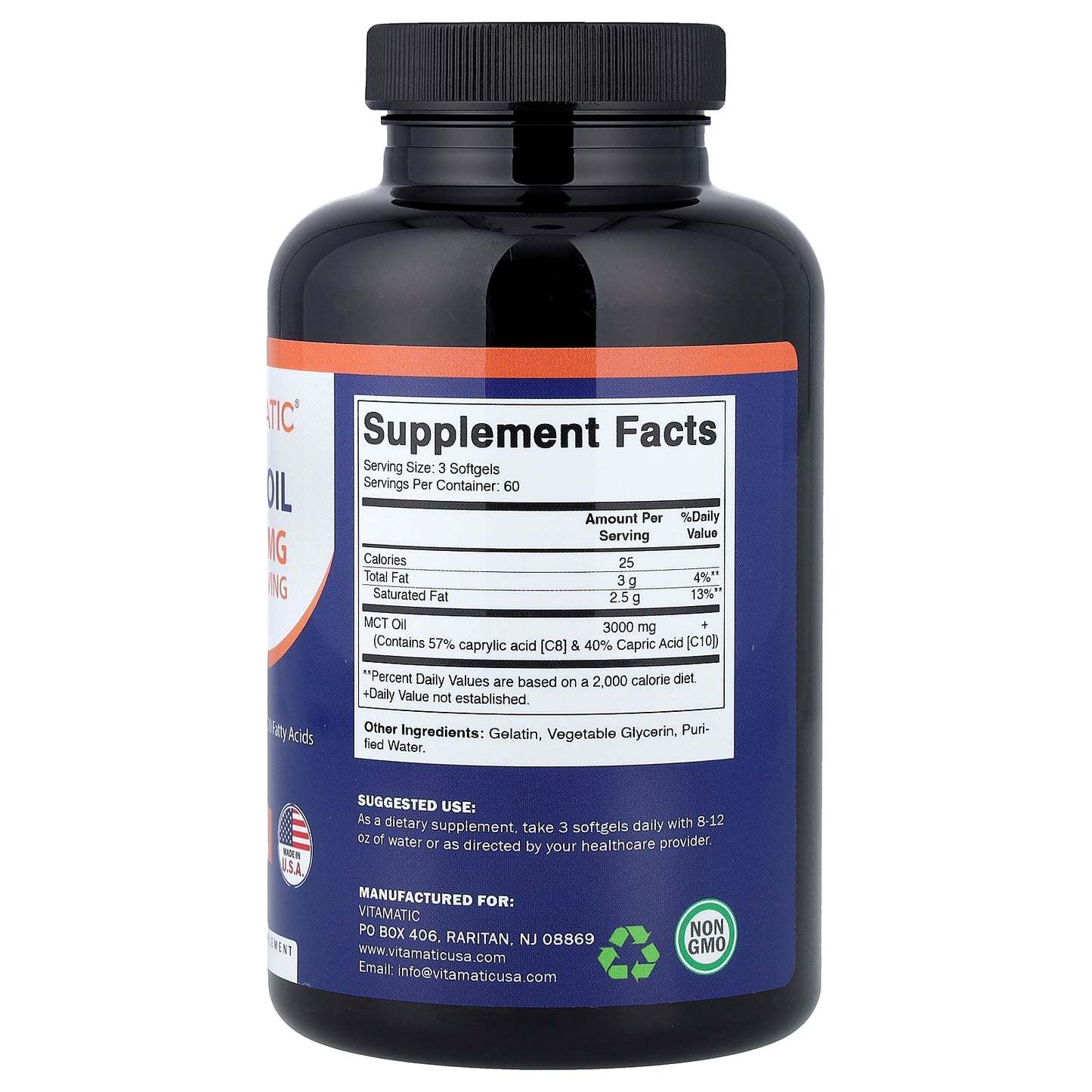 Vitamatic, MCT Oil, 180 Softgels (1,000 mg per Softgel)