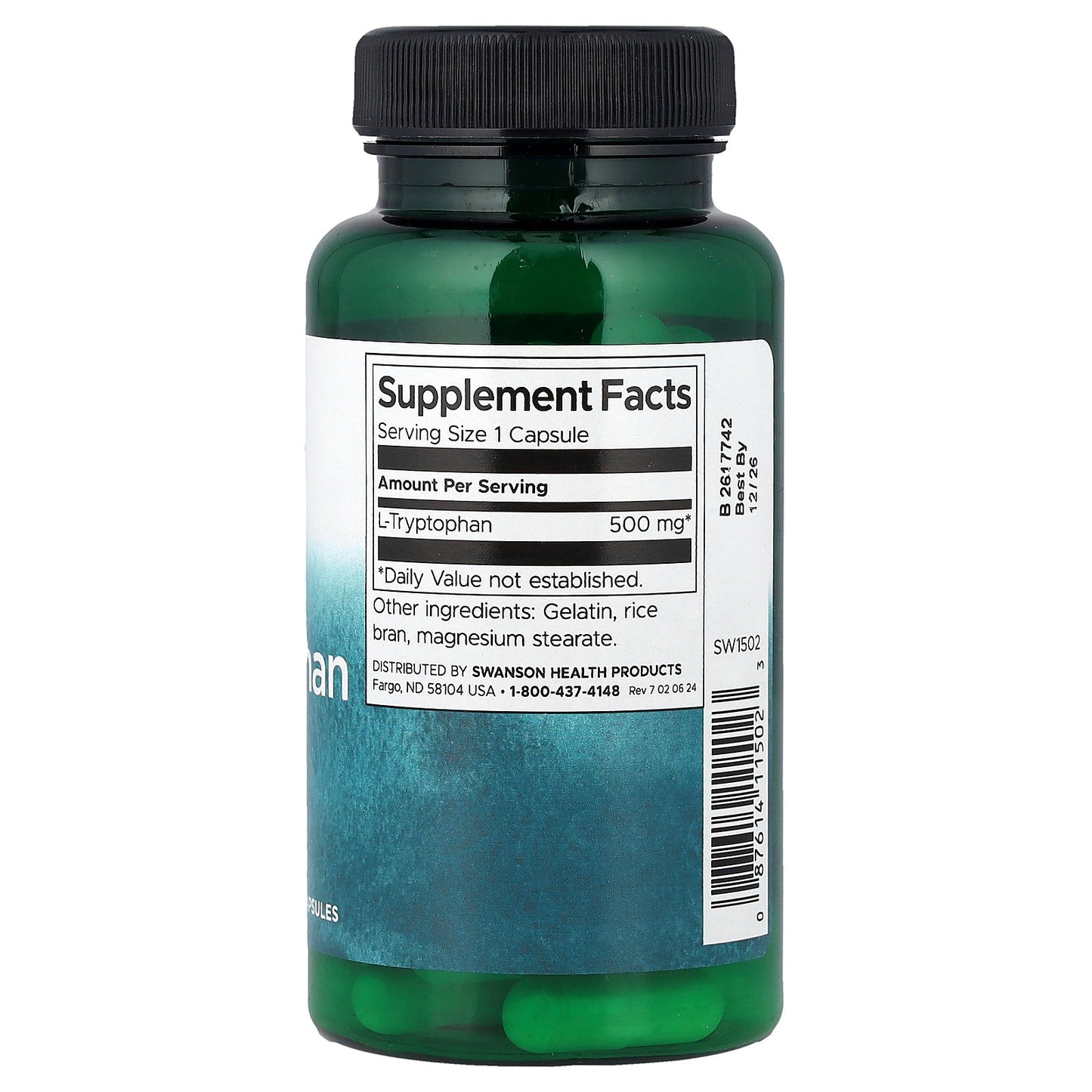 Swanson, L-Tryptophan, 500 mg, 60 Capsules