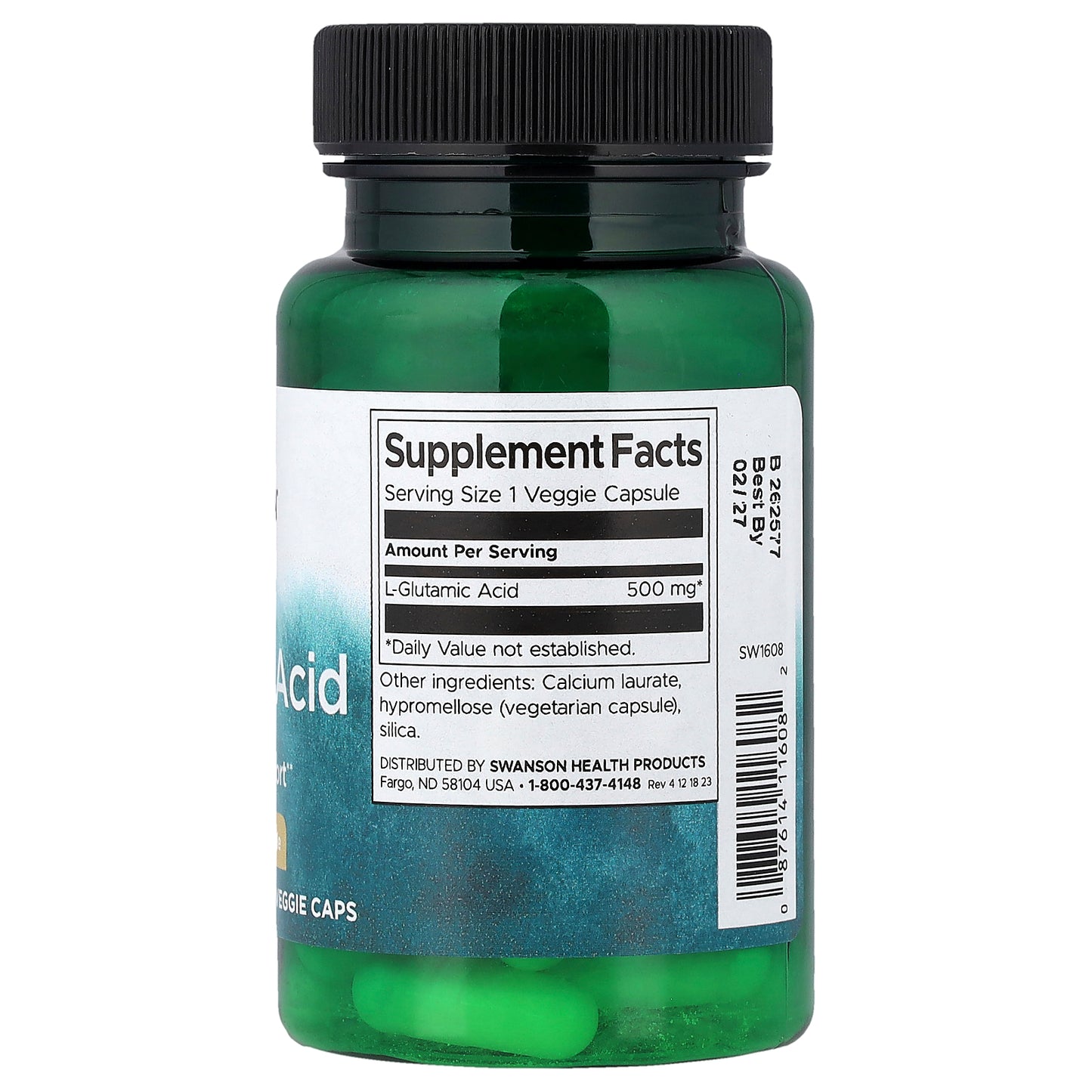 Swanson, Glutamic Acid, 500 mg, 60 Veggie Caps